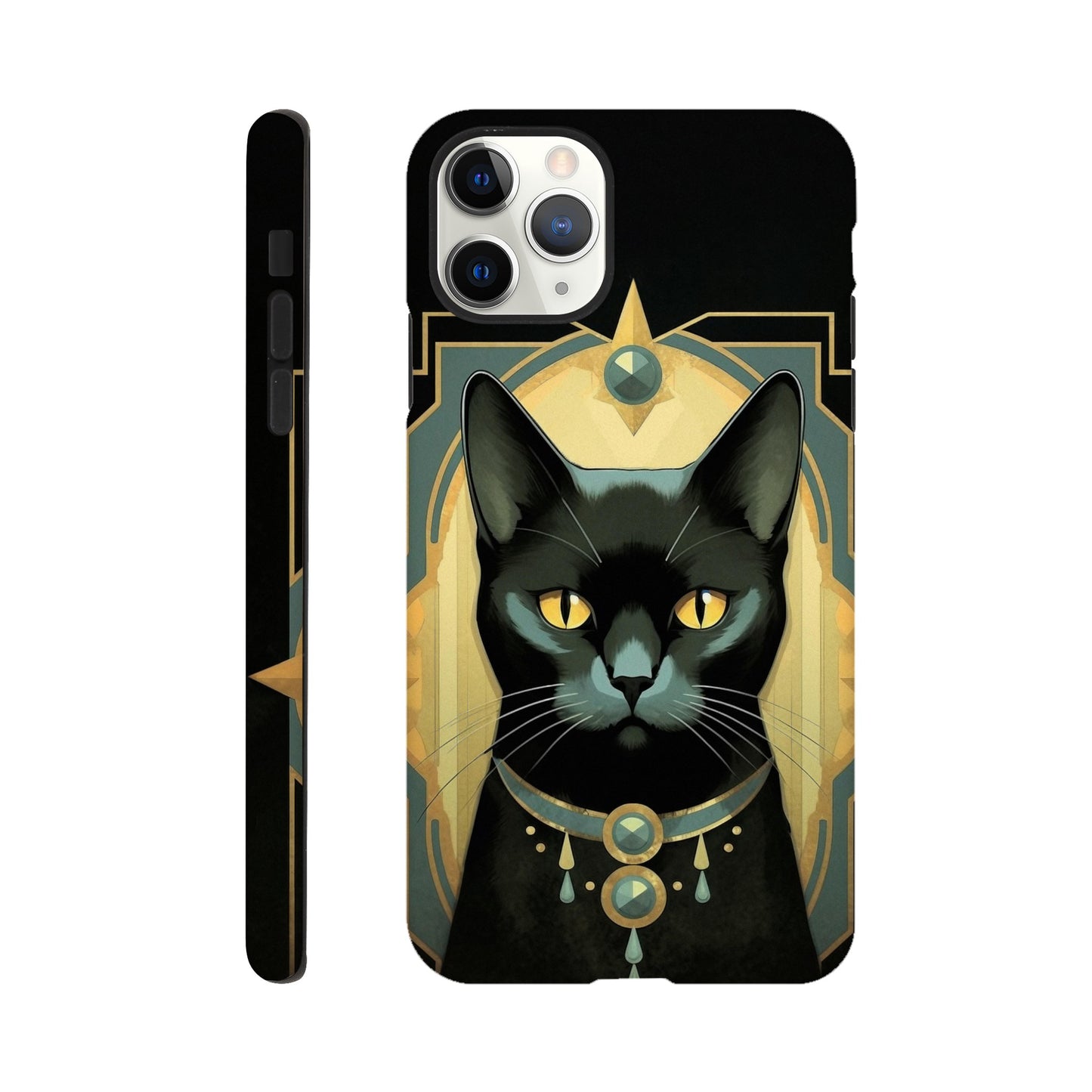 Art Deco Elegant black cat I - Phone Case sturdy