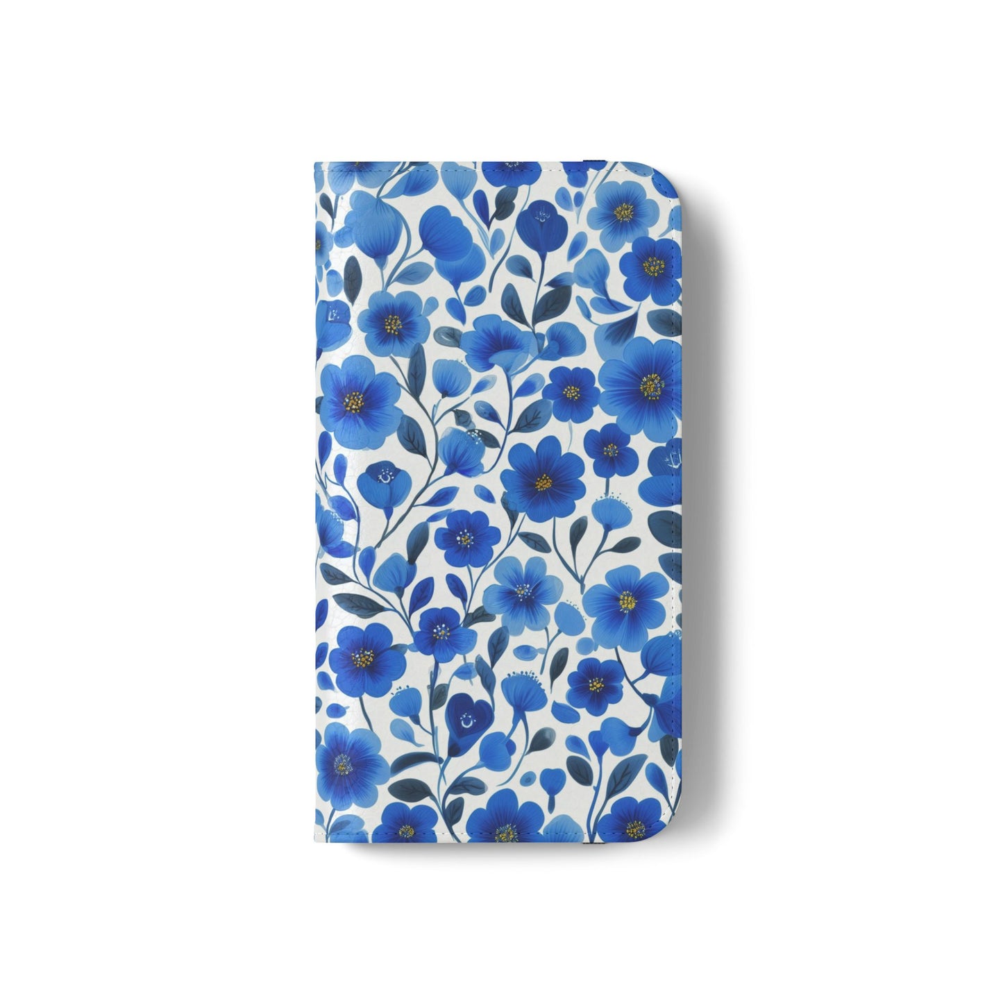 Blue Floral Pattern Flip Cases for Phones, Elegant Phone Wallet, Gift for Her, Stylish Phone Covers, Mother's Day Gift, Business Card Holder