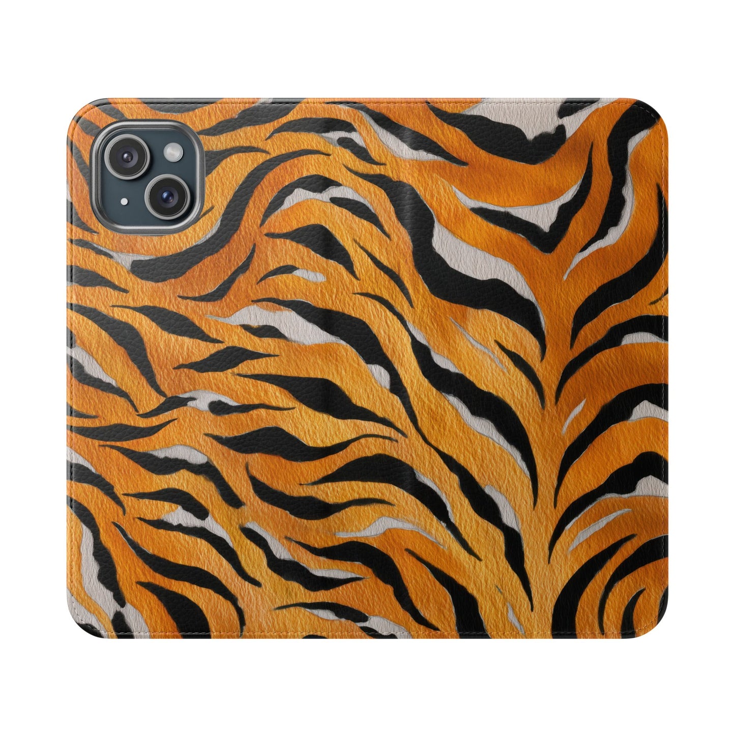 Tiger Print Flip Case, Personalized Phone Case, Stylish Wallet Case, Animal Print Cover, Gift for Wildlife Lovers