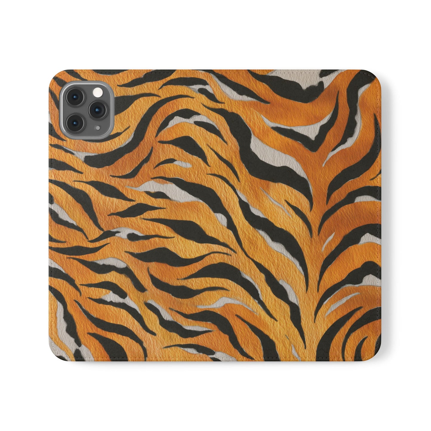 Tiger Print Flip Case, Personalized Phone Case, Stylish Wallet Case, Animal Print Cover, Gift for Wildlife Lovers