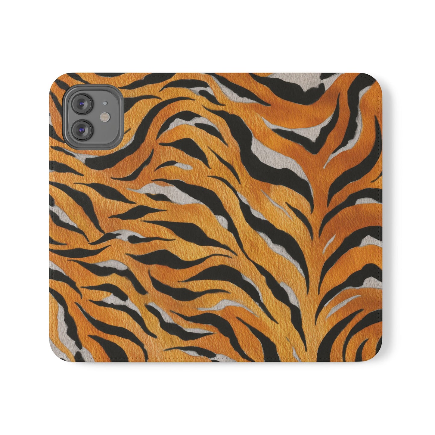 Tiger Print Flip Case, Personalized Phone Case, Stylish Wallet Case, Animal Print Cover, Gift for Wildlife Lovers