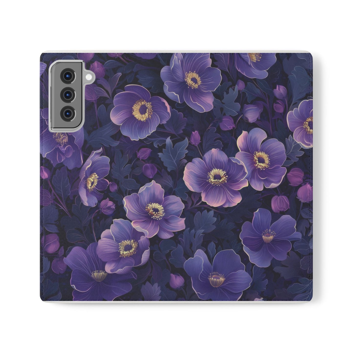 Floral Print Flip Case for Phone, Elegant Protective Cover, Stylish Wallet Case, Ideal Gift for Her, Trendy Cell Phone Accessory