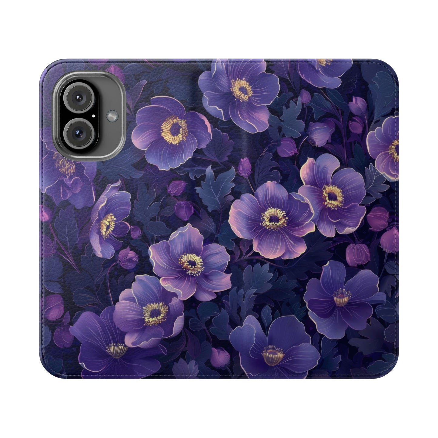 Floral Print Flip Case for Phone, Elegant Protective Cover, Stylish Wallet Case, Ideal Gift for Her, Trendy Cell Phone Accessory