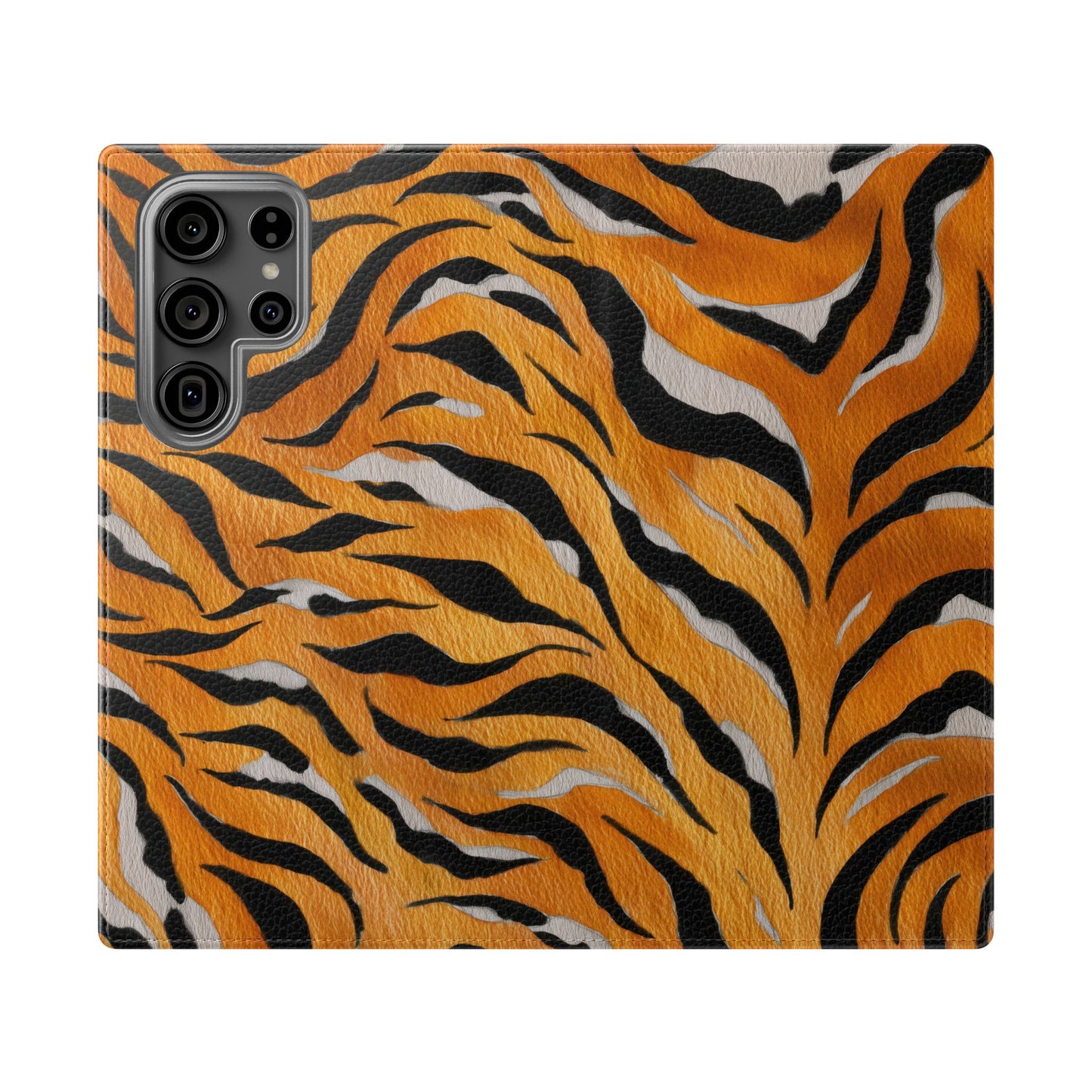 Tiger Print Flip Case, Personalized Phone Case, Stylish Wallet Case, Animal Print Cover, Gift for Wildlife Lovers