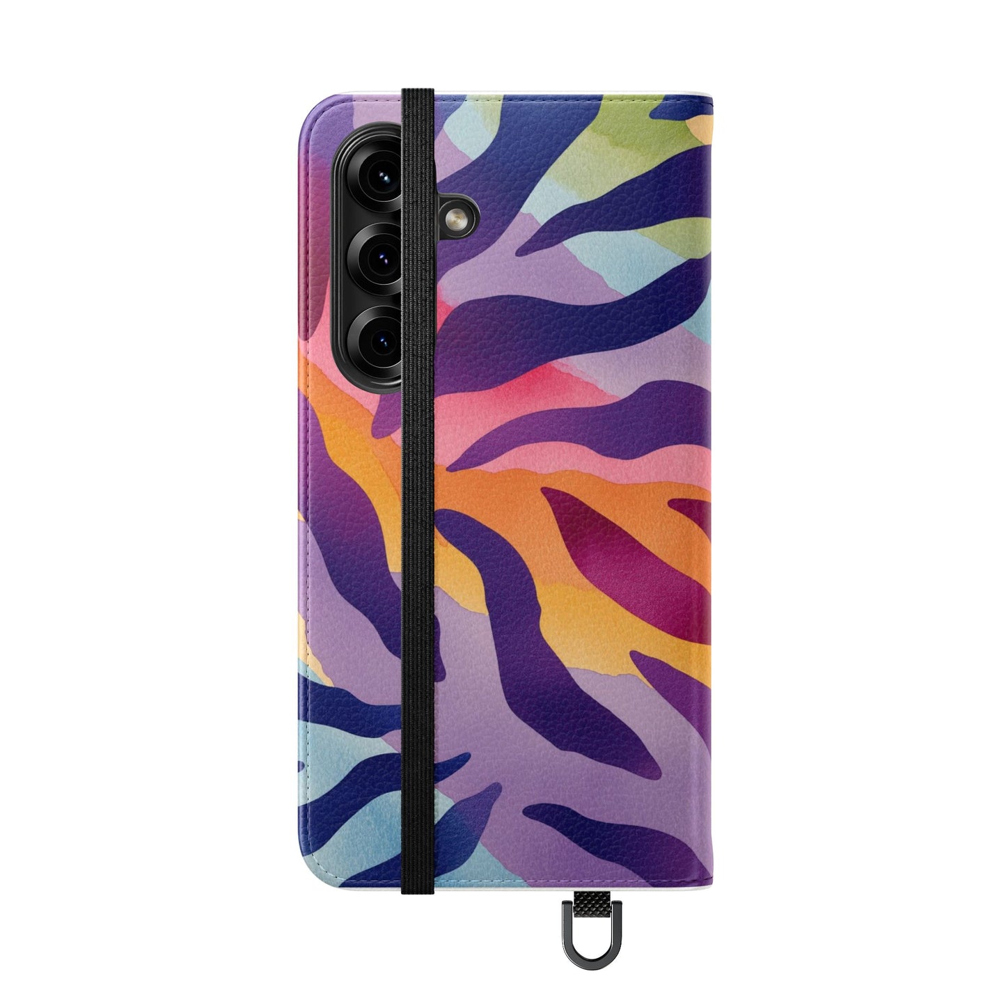 Colorful Zebra Print Phone Flip Case, Stylish Wallet Cover, Unique Mobile Accessory, Ideal Gift for Him/Her, Birthday/Anniversary Present