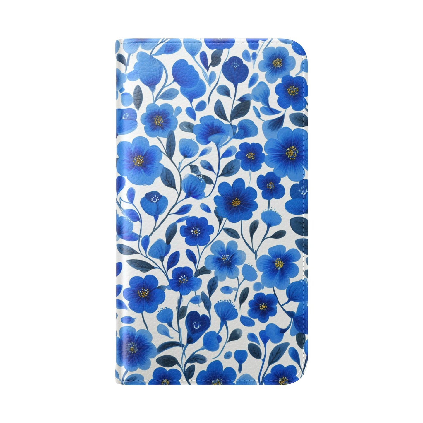 Blue Floral Pattern Flip Cases for Phones, Elegant Phone Wallet, Gift for Her, Stylish Phone Covers, Mother's Day Gift, Business Card Holder
