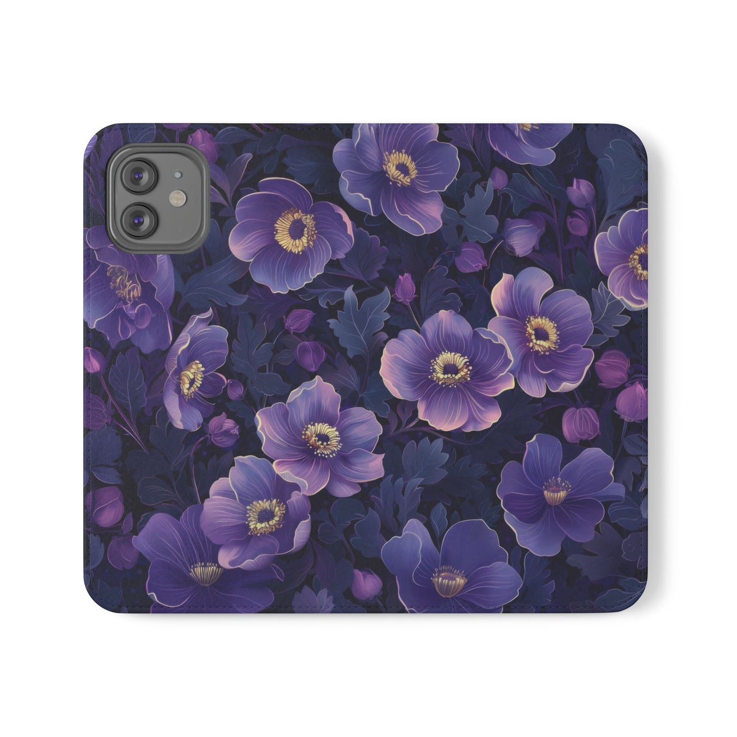 Floral Print Flip Case for Phone, Elegant Protective Cover, Stylish Wallet Case, Ideal Gift for Her, Trendy Cell Phone Accessory