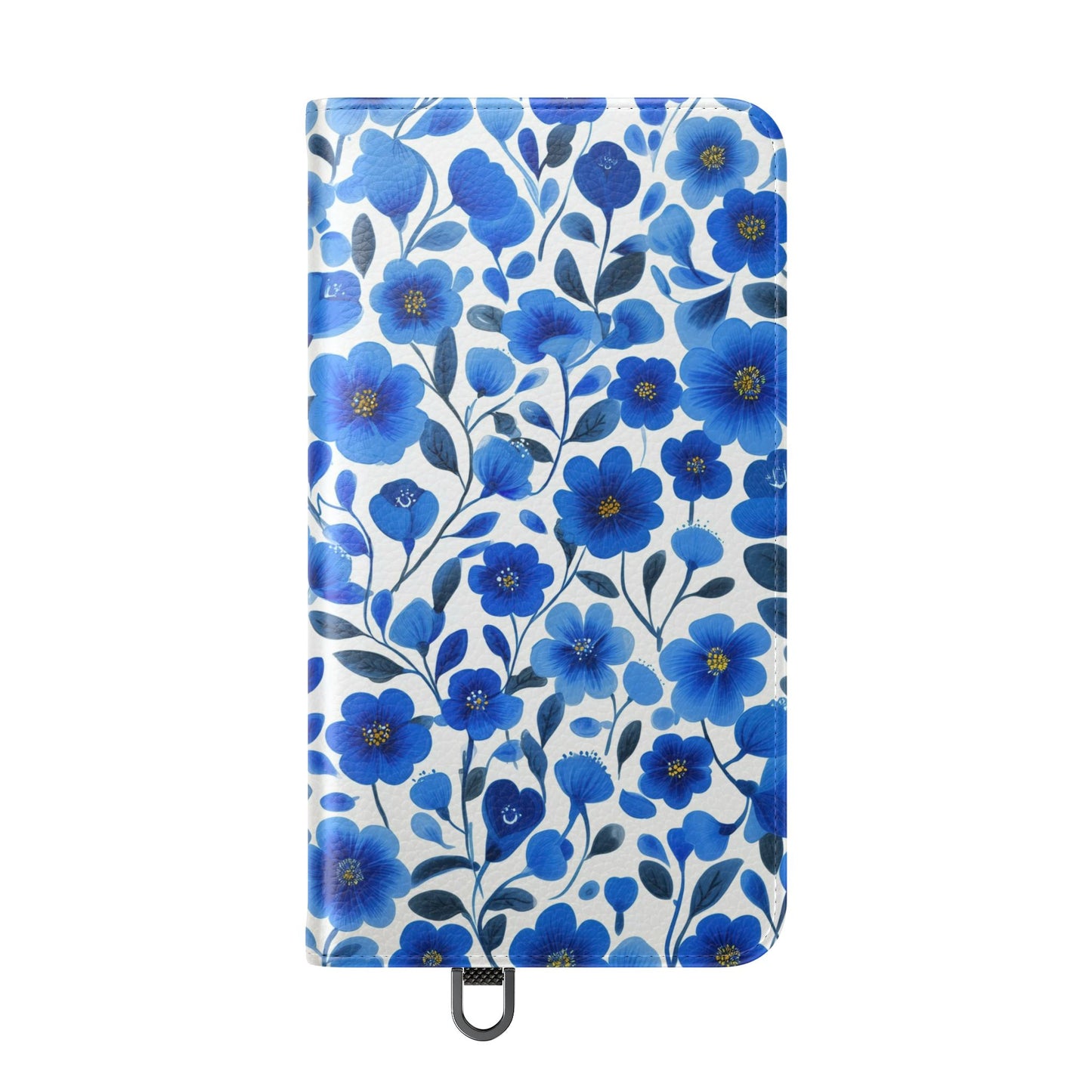 Blue Floral Pattern Flip Cases for Phones, Elegant Phone Wallet, Gift for Her, Stylish Phone Covers, Mother's Day Gift, Business Card Holder