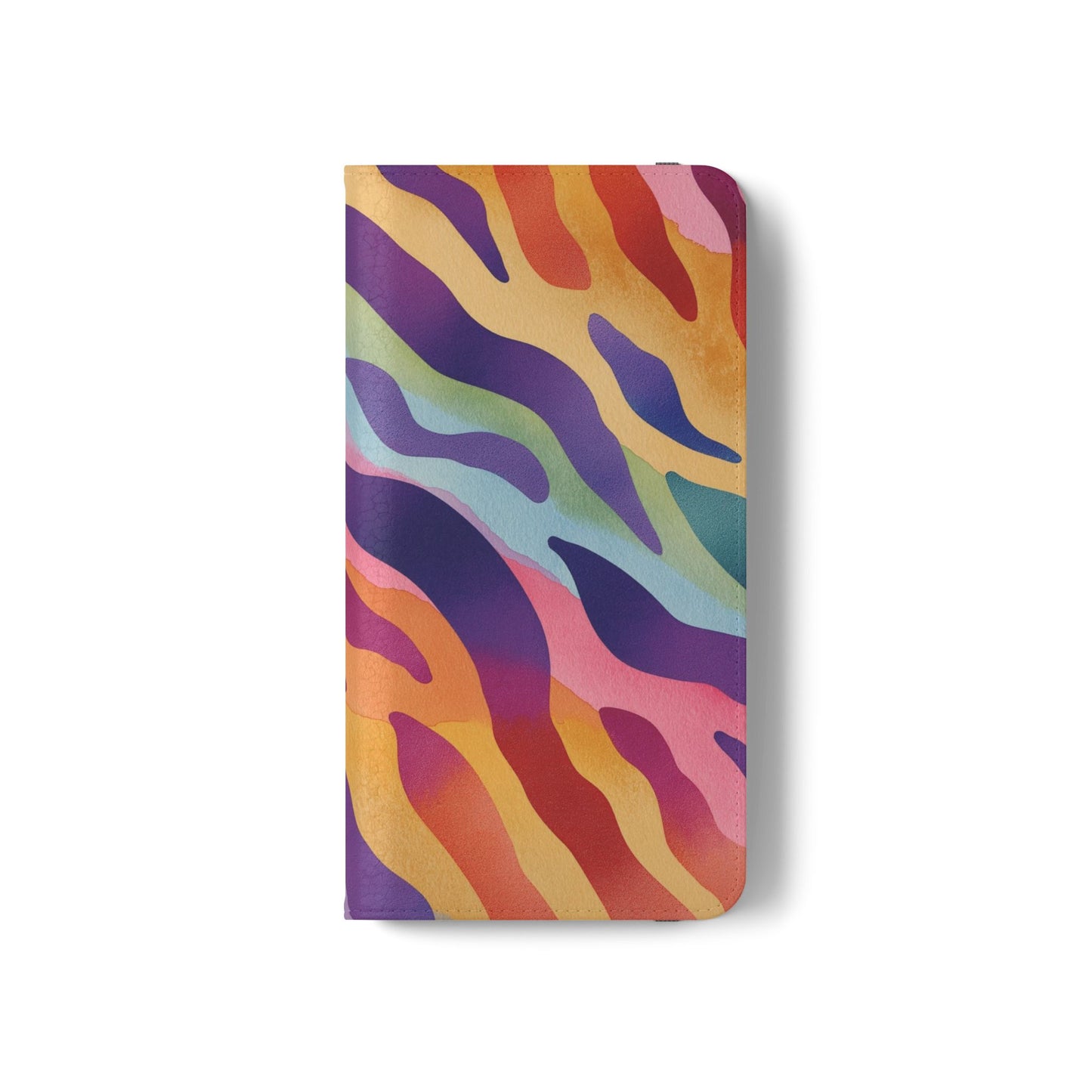 Colorful Zebra Print Phone Flip Case, Stylish Wallet Cover, Unique Mobile Accessory, Ideal Gift for Him/Her, Birthday/Anniversary Present