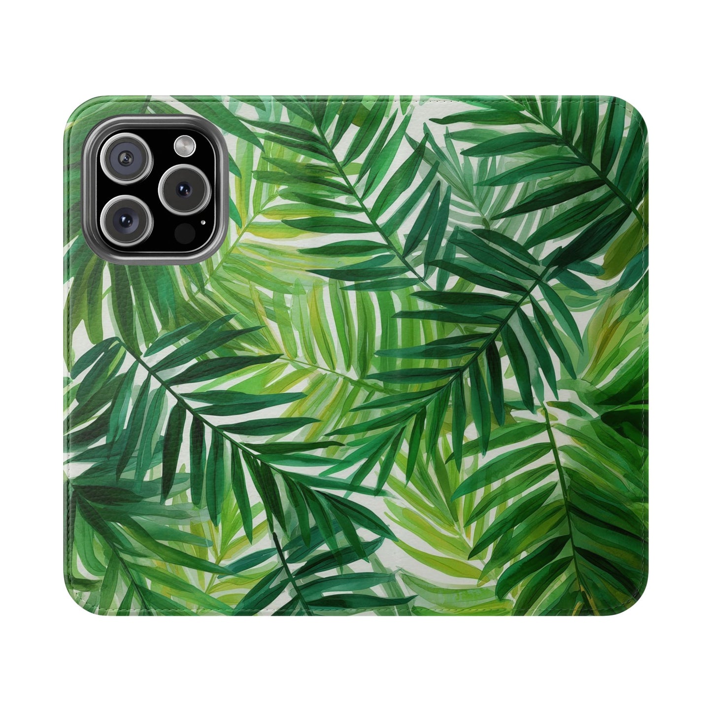 Tropical Leaf Flip Case for Phones, Eco-Friendly Phone Cover, Stylish Wallet Case, Perfect Gift for Nature Lovers, Spring/Summer Accessory