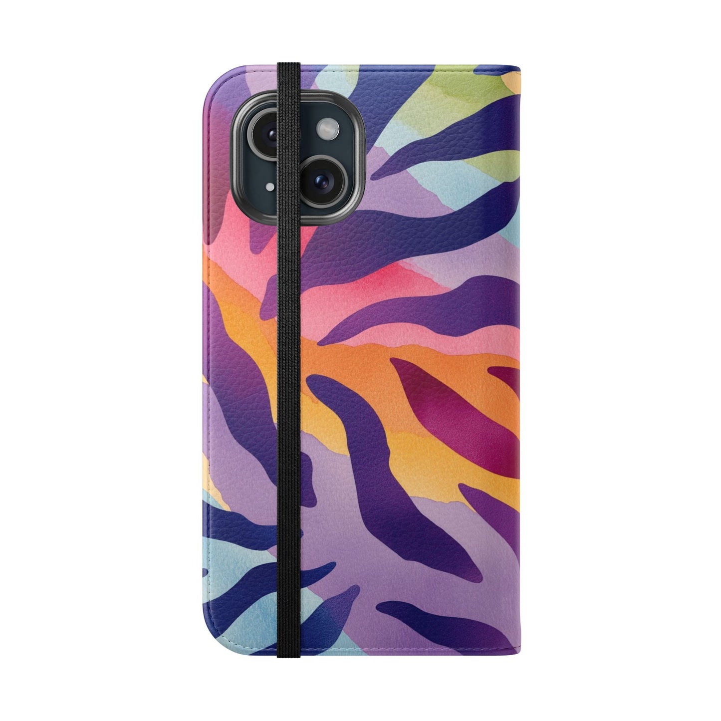 Colorful Zebra Print Phone Flip Case, Stylish Wallet Cover, Unique Mobile Accessory, Ideal Gift for Him/Her, Birthday/Anniversary Present