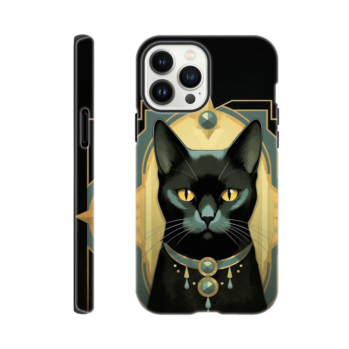 Art Deco Elegant black cat I - Phone Case sturdy
