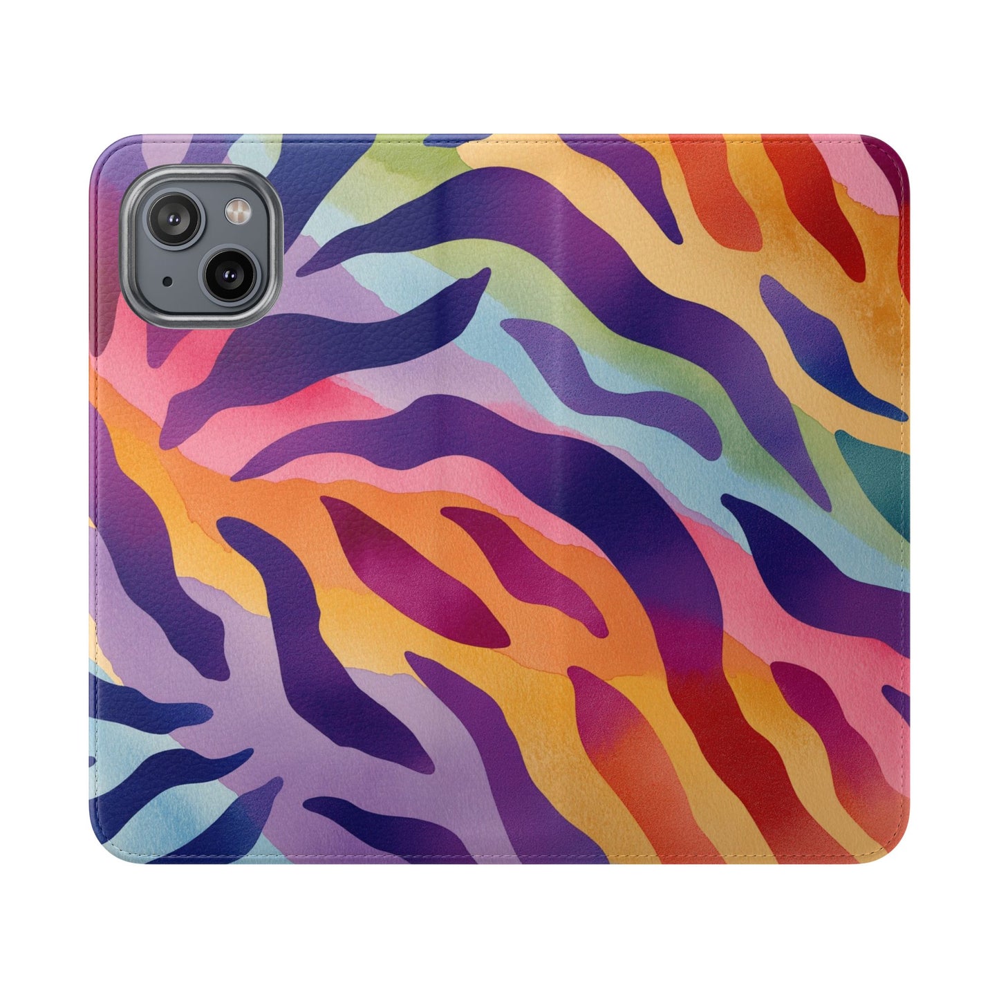 Colorful Zebra Print Phone Flip Case, Stylish Wallet Cover, Unique Mobile Accessory, Ideal Gift for Him/Her, Birthday/Anniversary Present