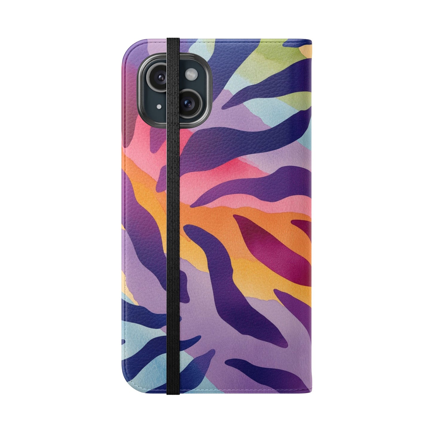 Colorful Zebra Print Phone Flip Case, Stylish Wallet Cover, Unique Mobile Accessory, Ideal Gift for Him/Her, Birthday/Anniversary Present