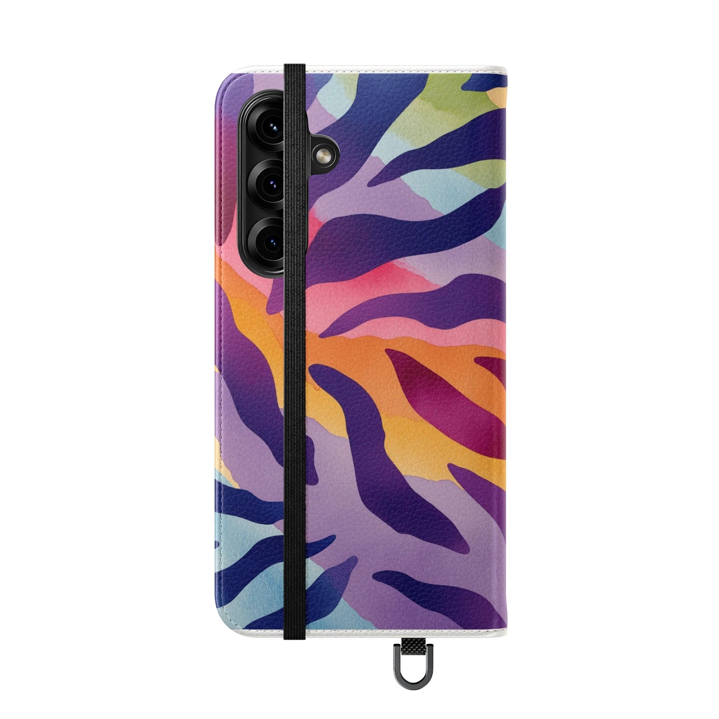 Colorful Zebra Print Phone Flip Case, Stylish Wallet Cover, Unique Mobile Accessory, Ideal Gift for Him/Her, Birthday/Anniversary Present