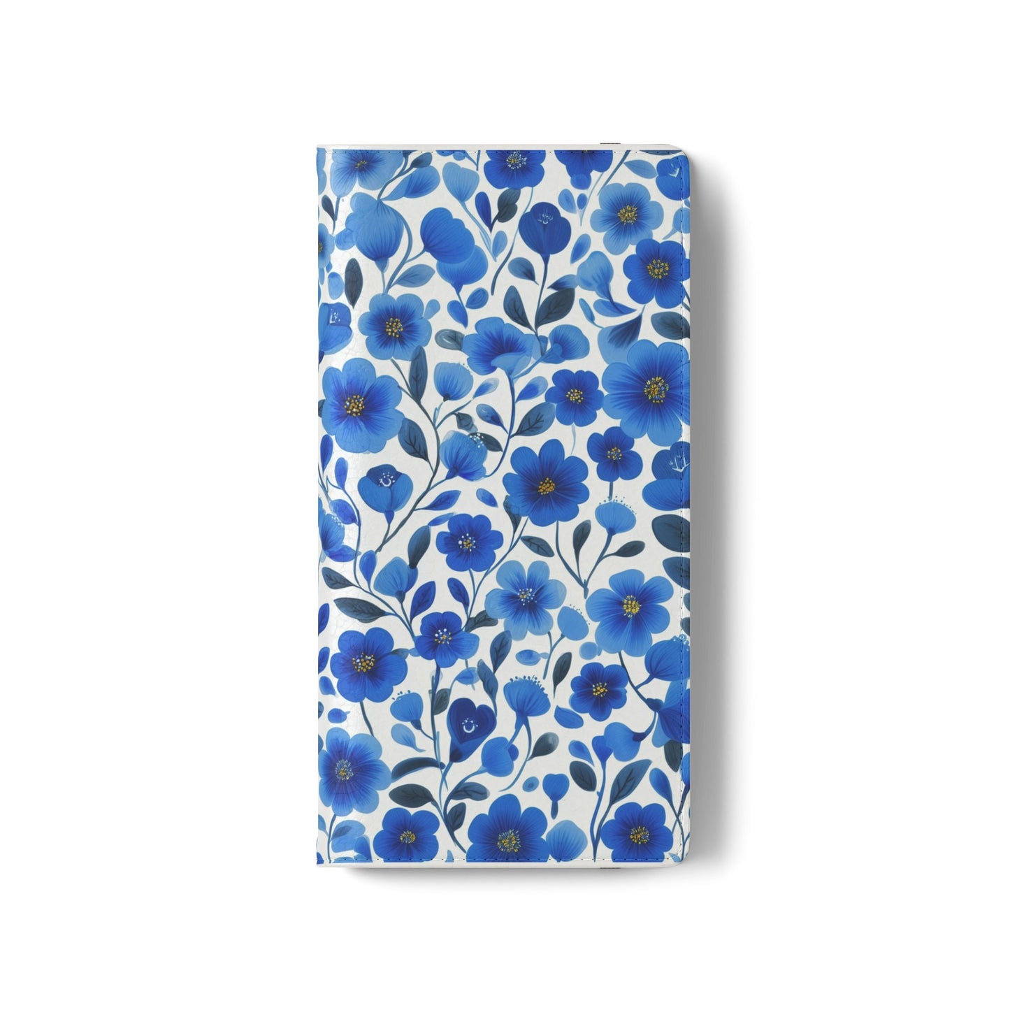 Blue Floral Pattern Flip Cases for Phones, Elegant Phone Wallet, Gift for Her, Stylish Phone Covers, Mother's Day Gift, Business Card Holder