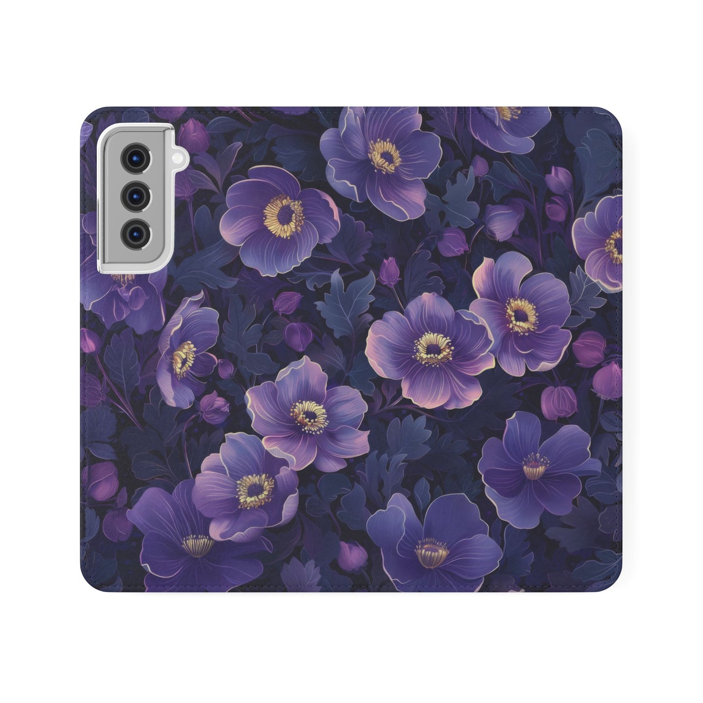 Floral Print Flip Case for Phone, Elegant Protective Cover, Stylish Wallet Case, Ideal Gift for Her, Trendy Cell Phone Accessory
