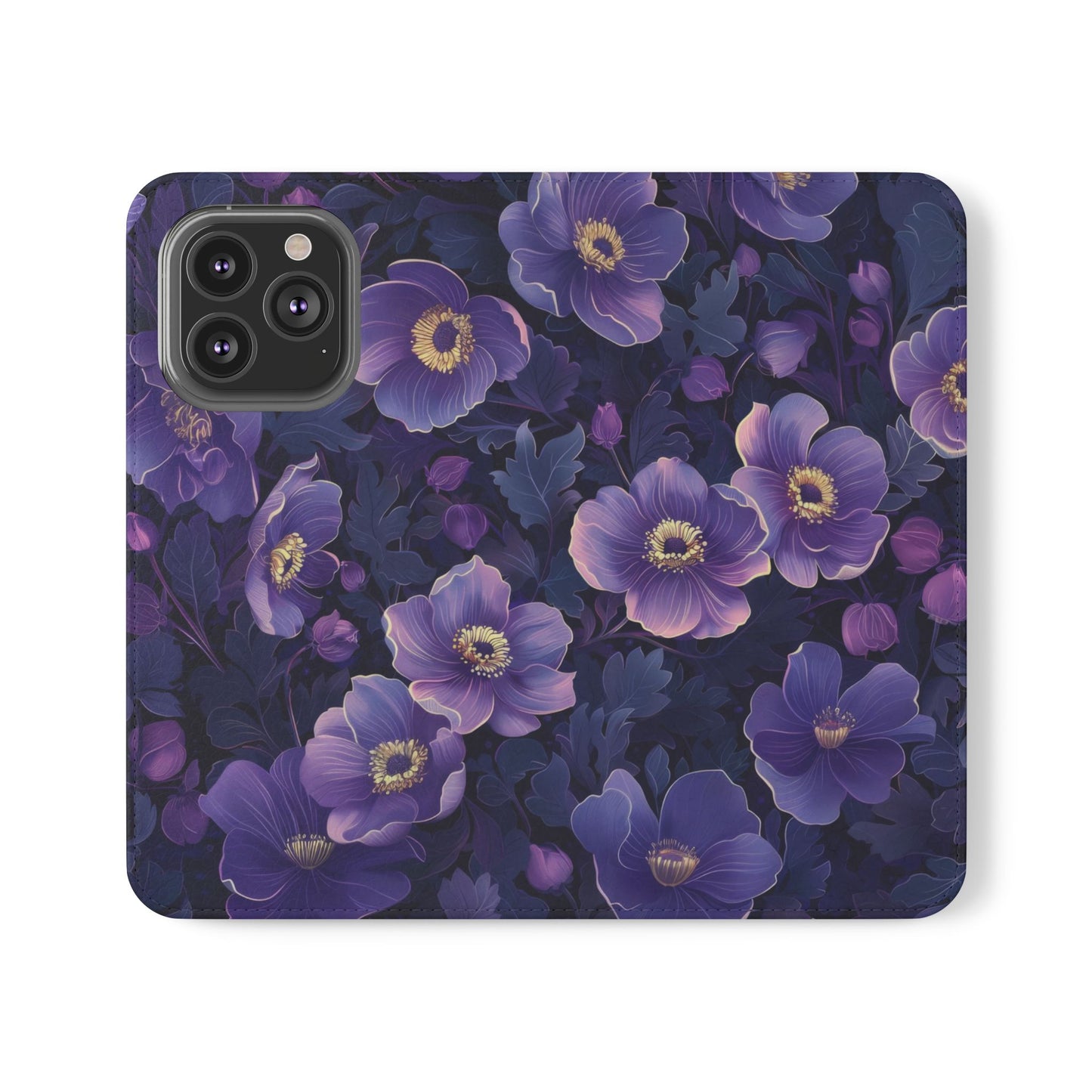 Floral Print Flip Case for Phone, Elegant Protective Cover, Stylish Wallet Case, Ideal Gift for Her, Trendy Cell Phone Accessory