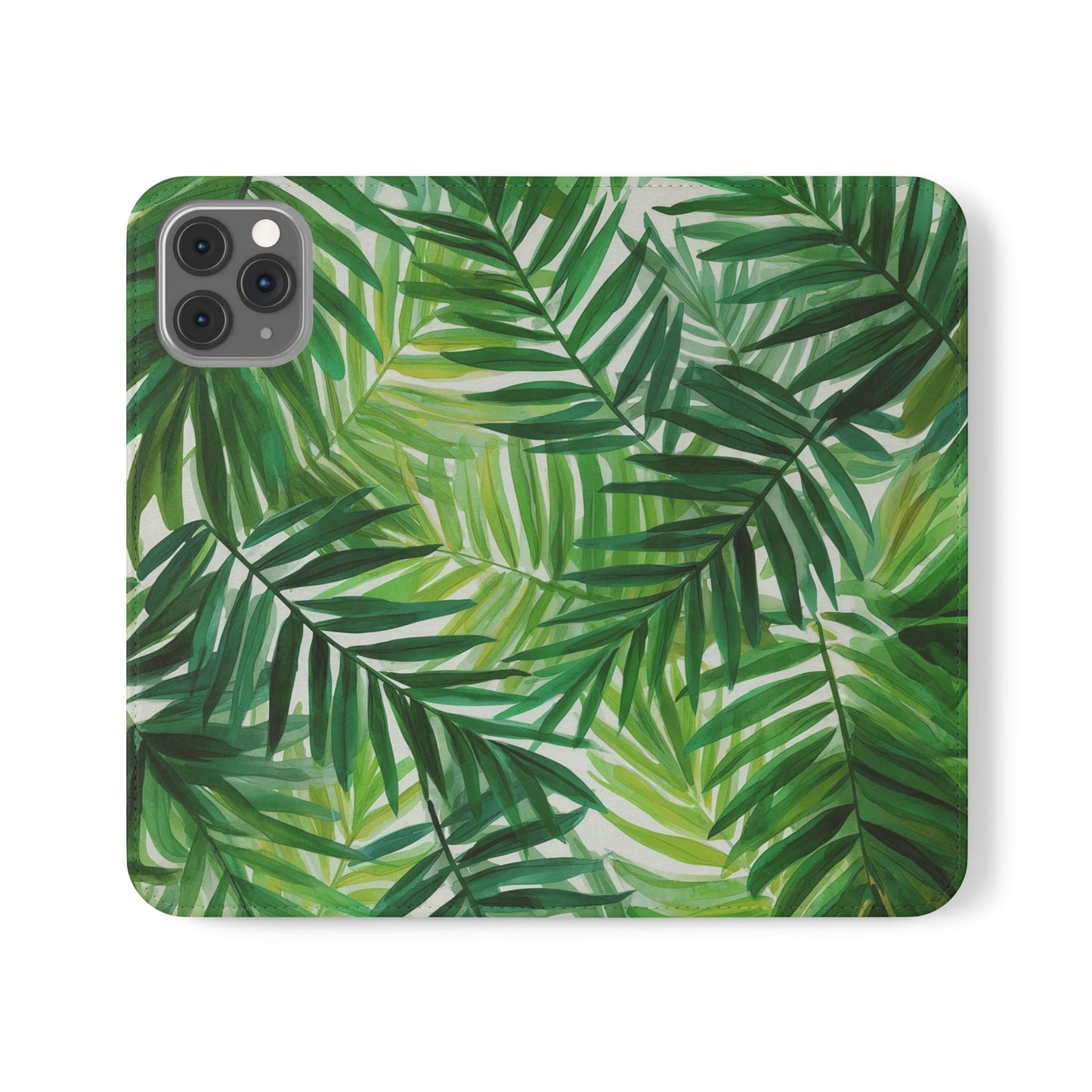Tropical Leaf Flip Case for Phones, Eco-Friendly Phone Cover, Stylish Wallet Case, Perfect Gift for Nature Lovers, Spring/Summer Accessory