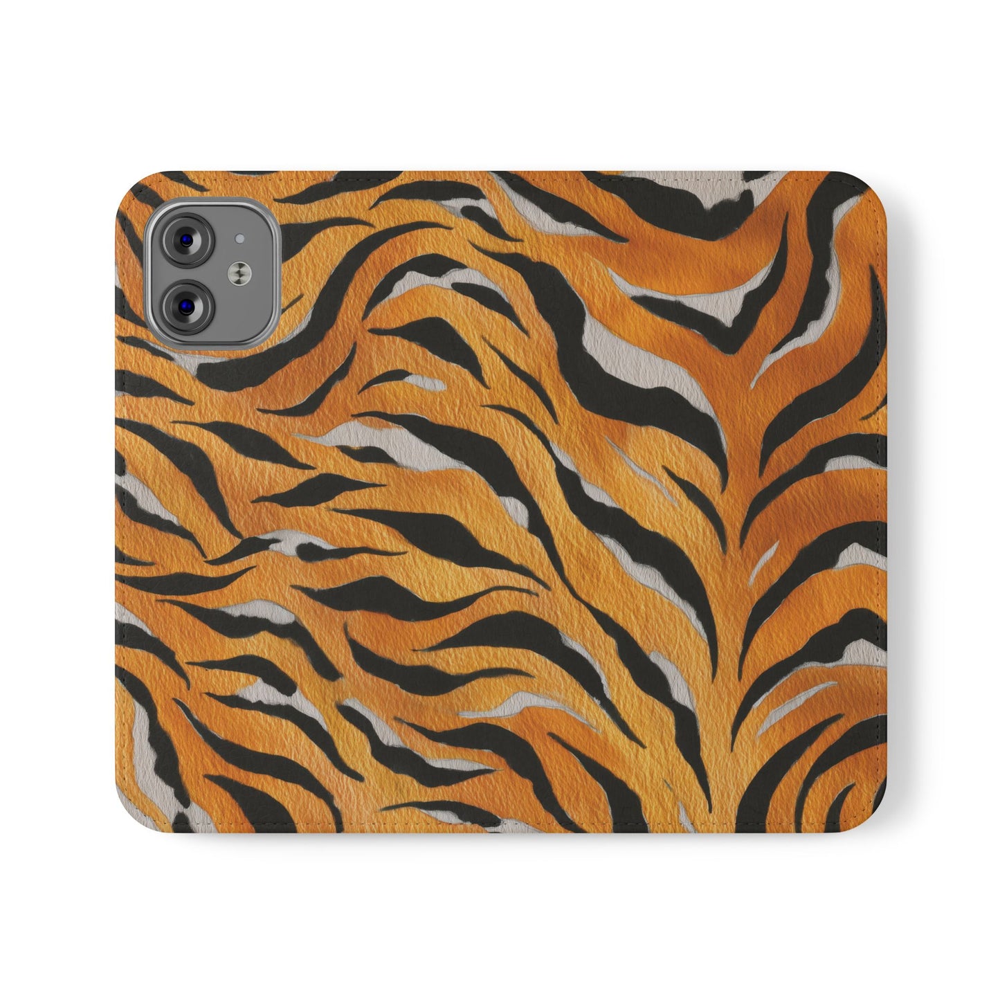 Tiger Print Flip Case, Personalized Phone Case, Stylish Wallet Case, Animal Print Cover, Gift for Wildlife Lovers