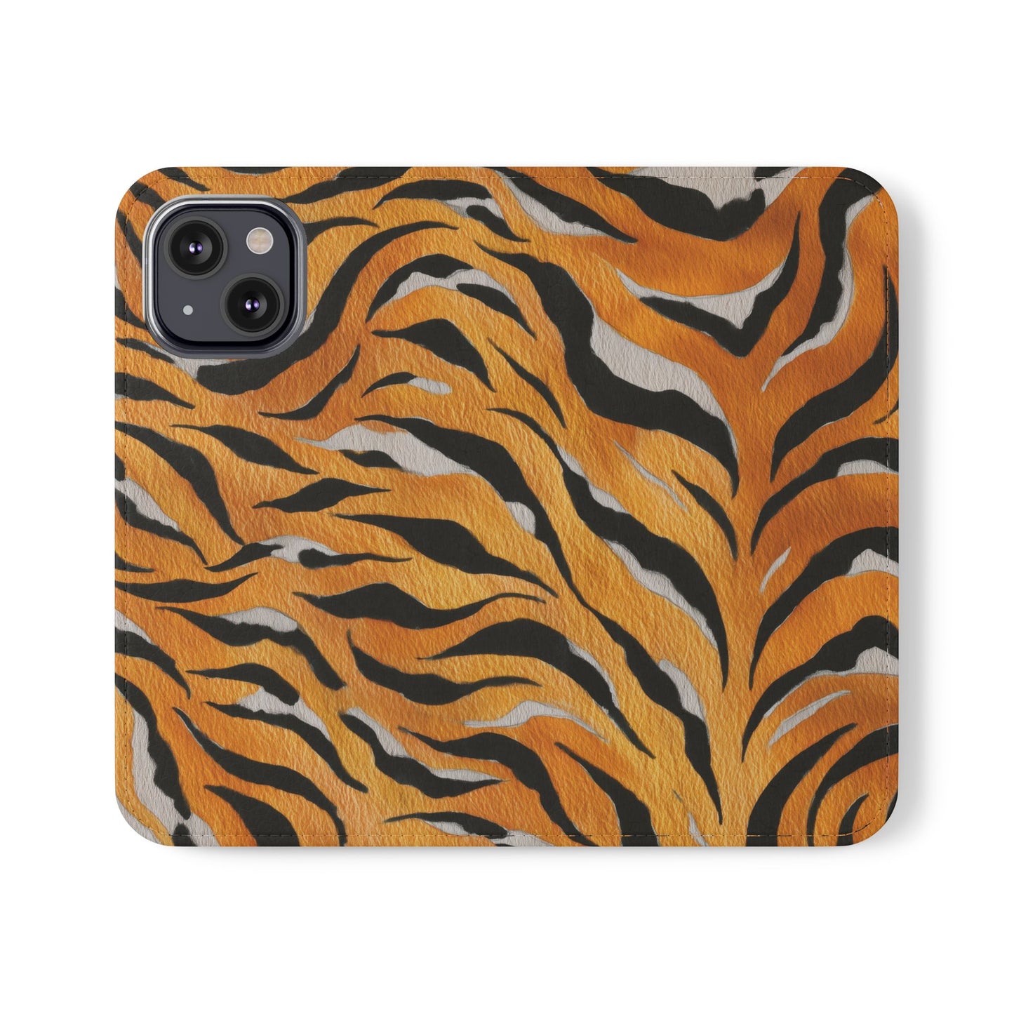 Tiger Print Flip Case, Personalized Phone Case, Stylish Wallet Case, Animal Print Cover, Gift for Wildlife Lovers