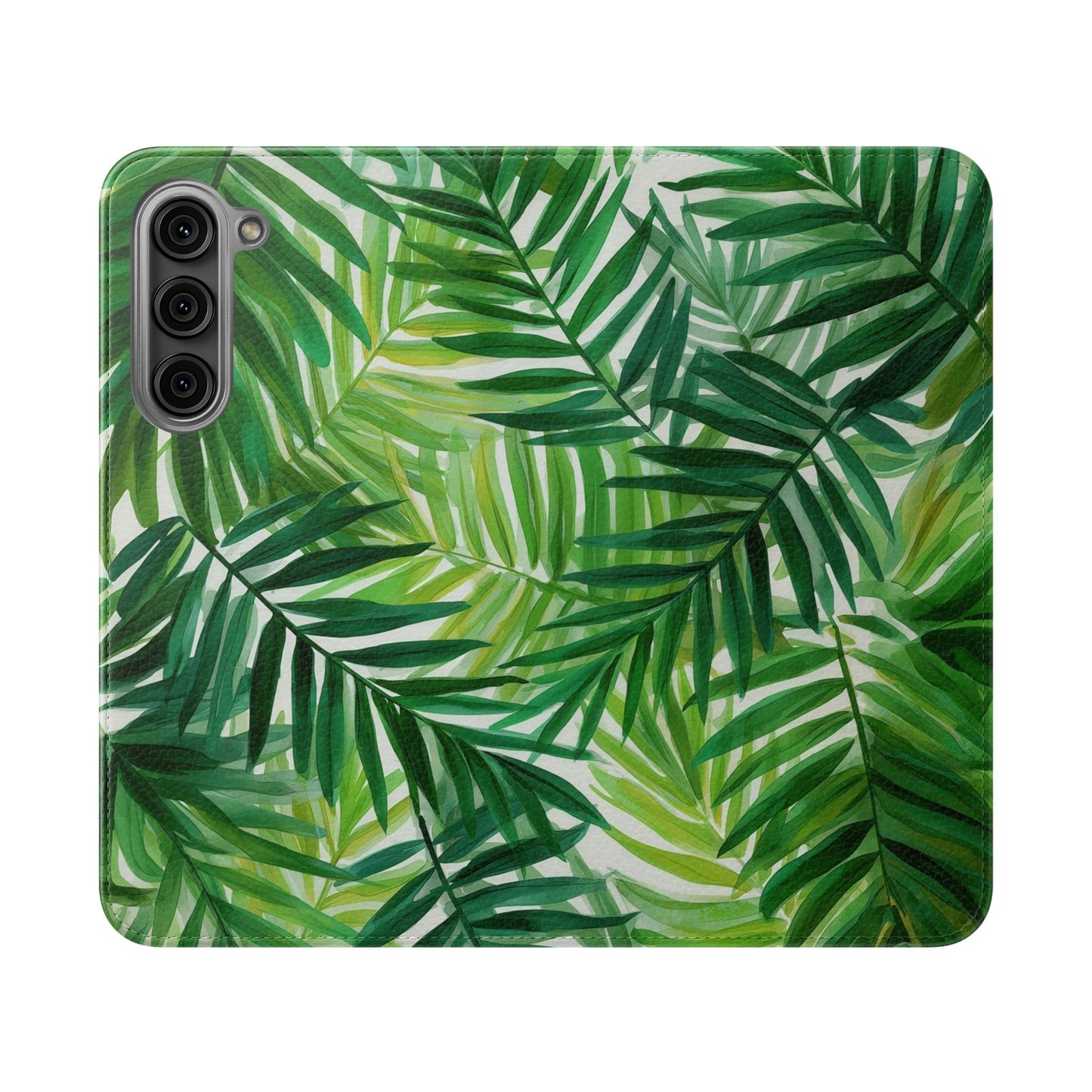 Tropical Leaf Flip Case for Phones, Eco-Friendly Phone Cover, Stylish Wallet Case, Perfect Gift for Nature Lovers, Spring/Summer Accessory