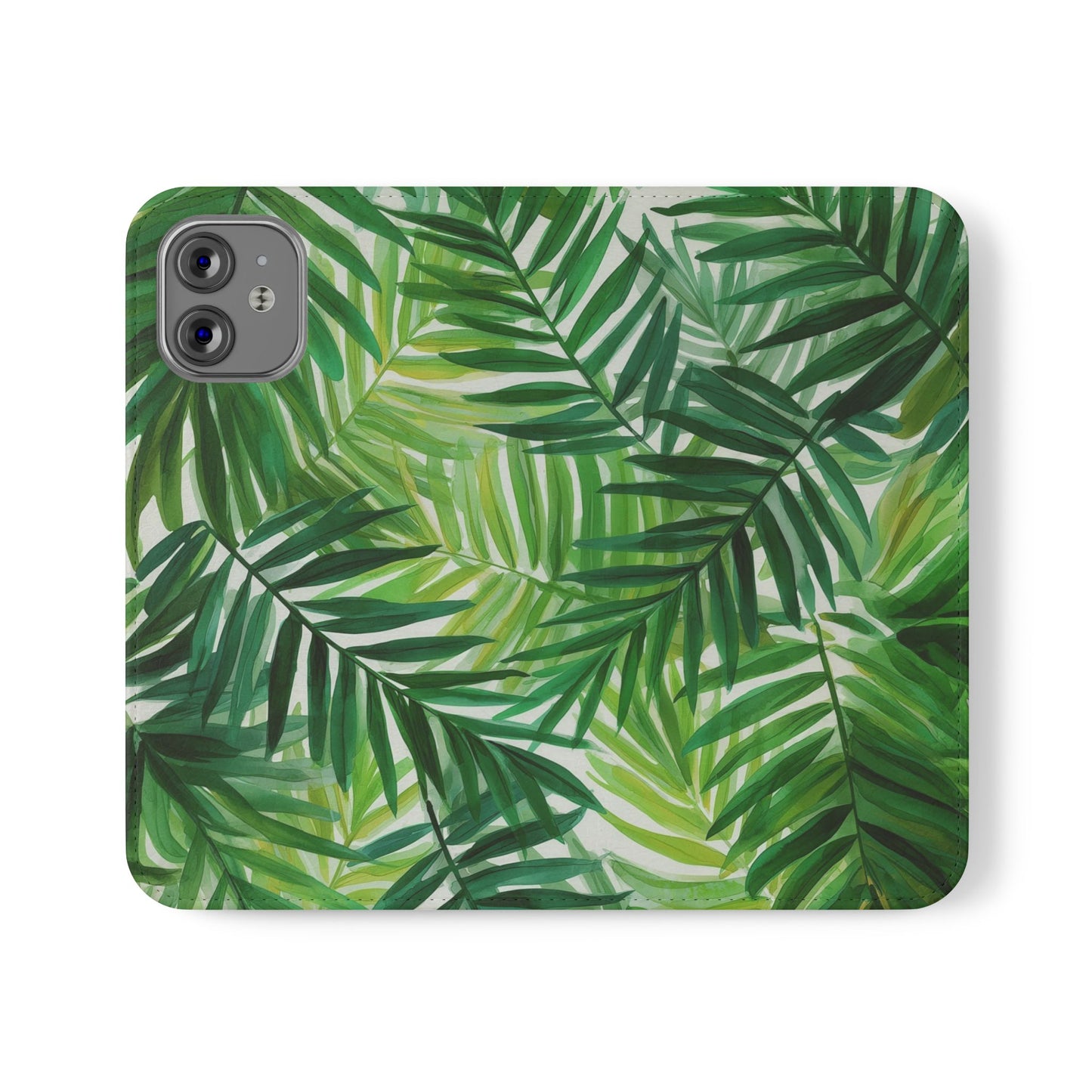 Tropical Leaf Flip Case for Phones, Eco-Friendly Phone Cover, Stylish Wallet Case, Perfect Gift for Nature Lovers, Spring/Summer Accessory