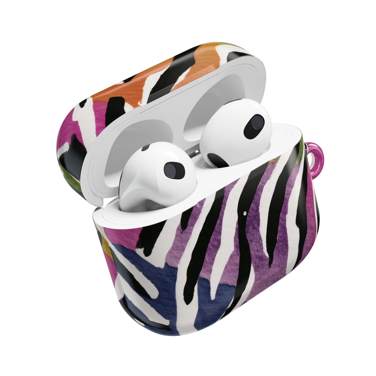 Vibrant Zebra Print AirPod Cases, Colorful Accessories, Unique Gifts, Tech Protection, Trendy Earbud Covers