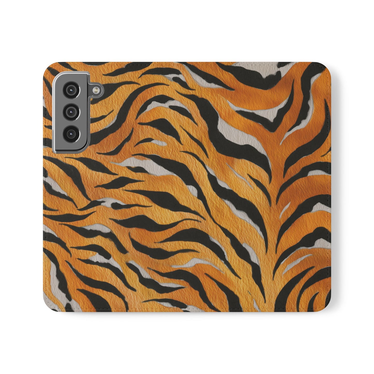 Tiger Print Flip Case, Personalized Phone Case, Stylish Wallet Case, Animal Print Cover, Gift for Wildlife Lovers