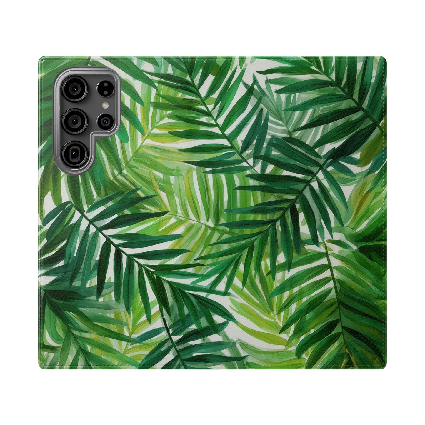 Tropical Leaf Flip Case for Phones, Eco-Friendly Phone Cover, Stylish Wallet Case, Perfect Gift for Nature Lovers, Spring/Summer Accessory