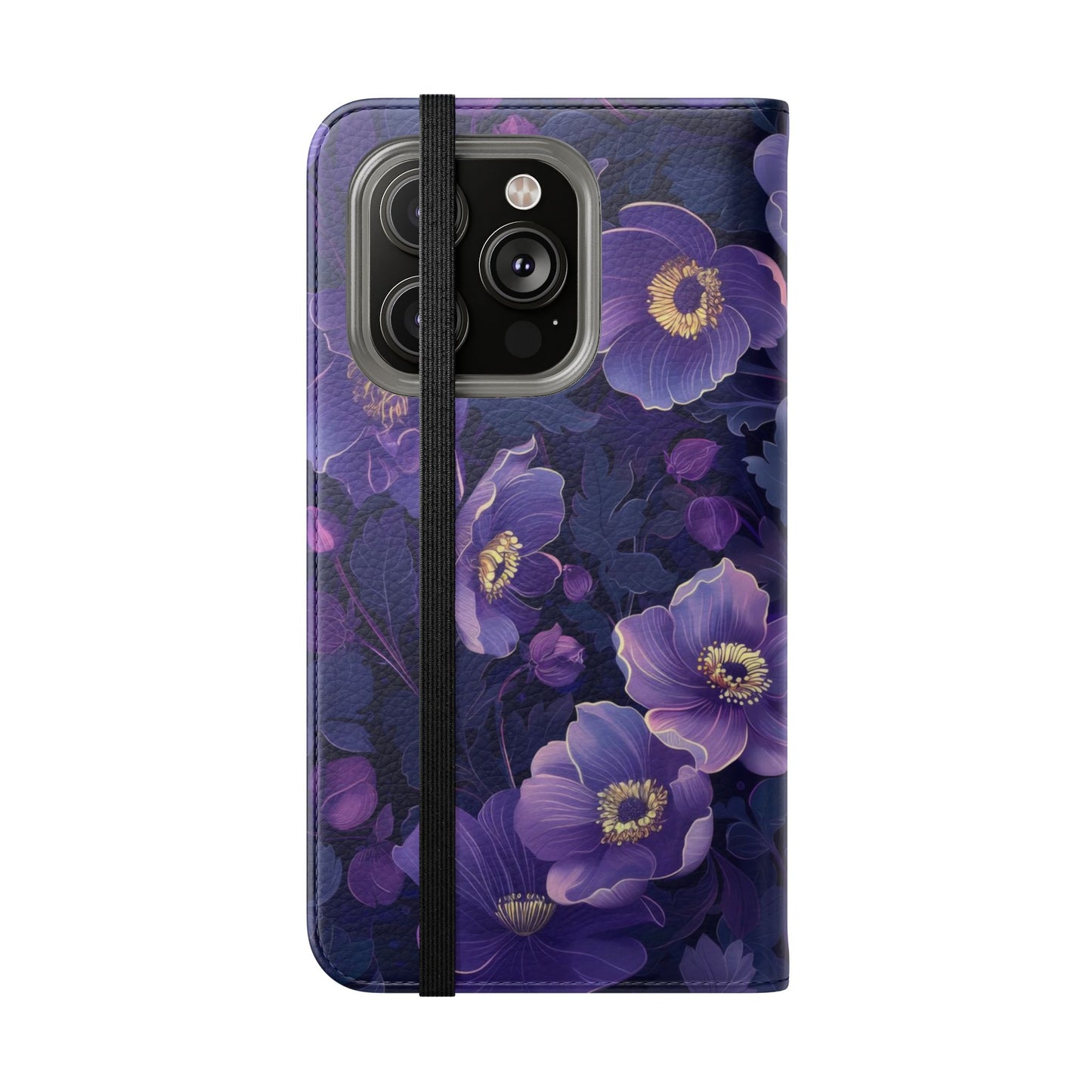Floral Print Flip Case for Phone, Elegant Protective Cover, Stylish Wallet Case, Ideal Gift for Her, Trendy Cell Phone Accessory