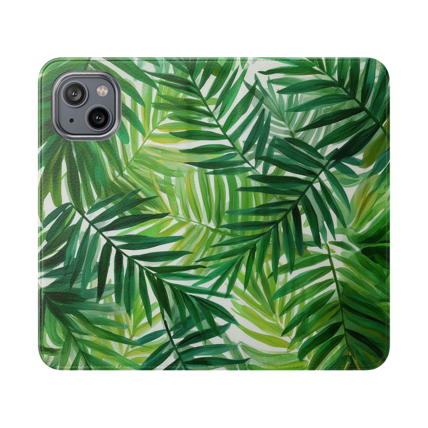 Tropical Leaf Flip Case for Phones, Eco-Friendly Phone Cover, Stylish Wallet Case, Perfect Gift for Nature Lovers, Spring/Summer Accessory