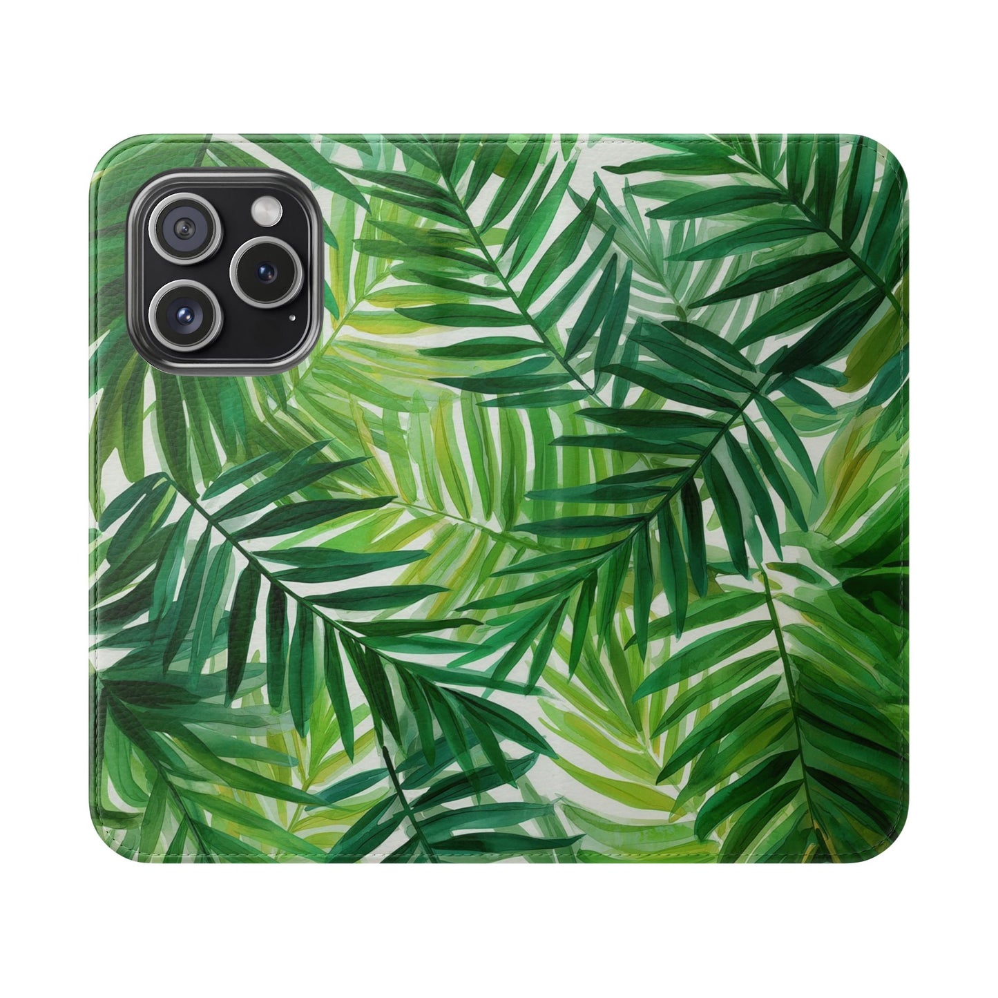 Tropical Leaf Flip Case for Phones, Eco-Friendly Phone Cover, Stylish Wallet Case, Perfect Gift for Nature Lovers, Spring/Summer Accessory
