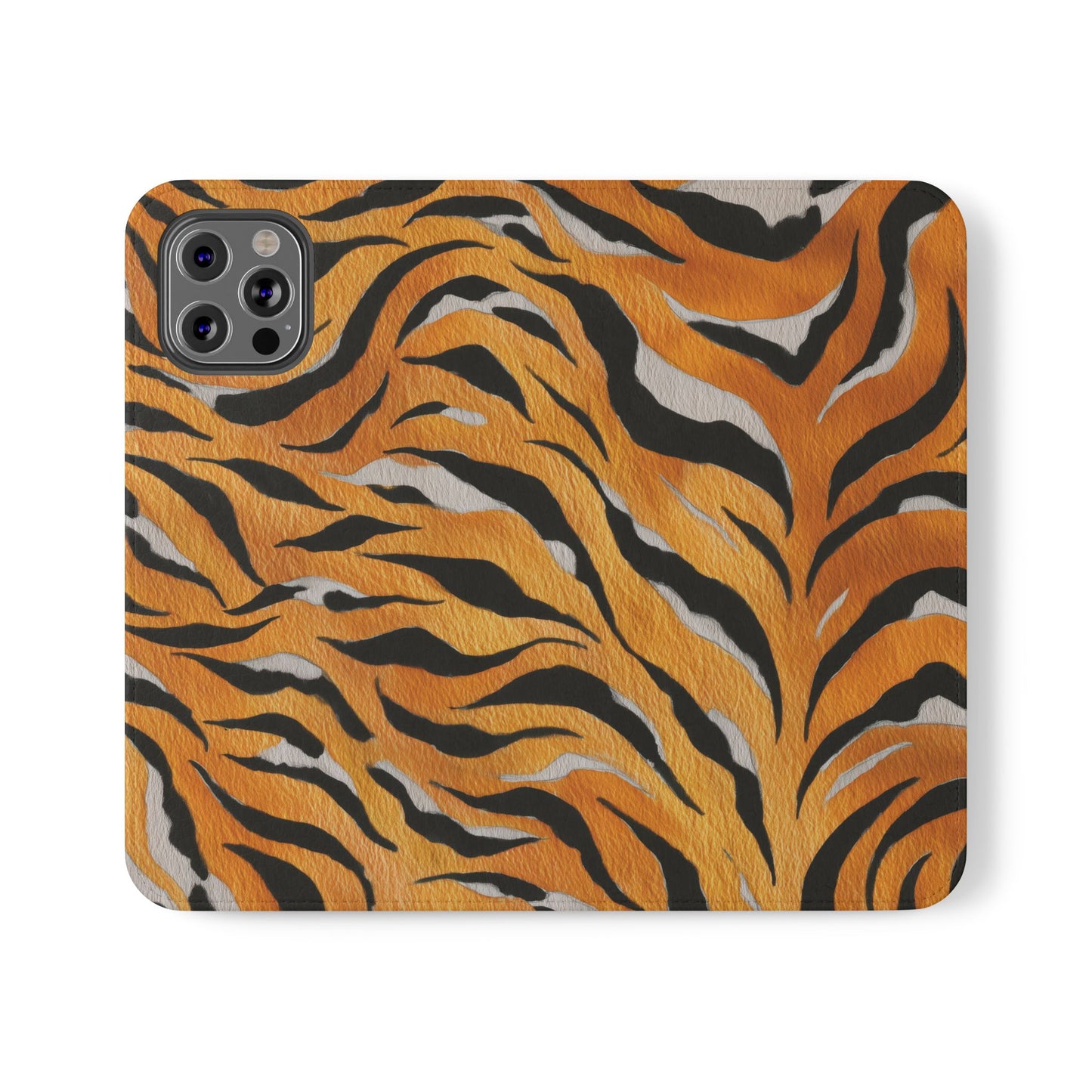 Tiger Print Flip Case, Personalized Phone Case, Stylish Wallet Case, Animal Print Cover, Gift for Wildlife Lovers