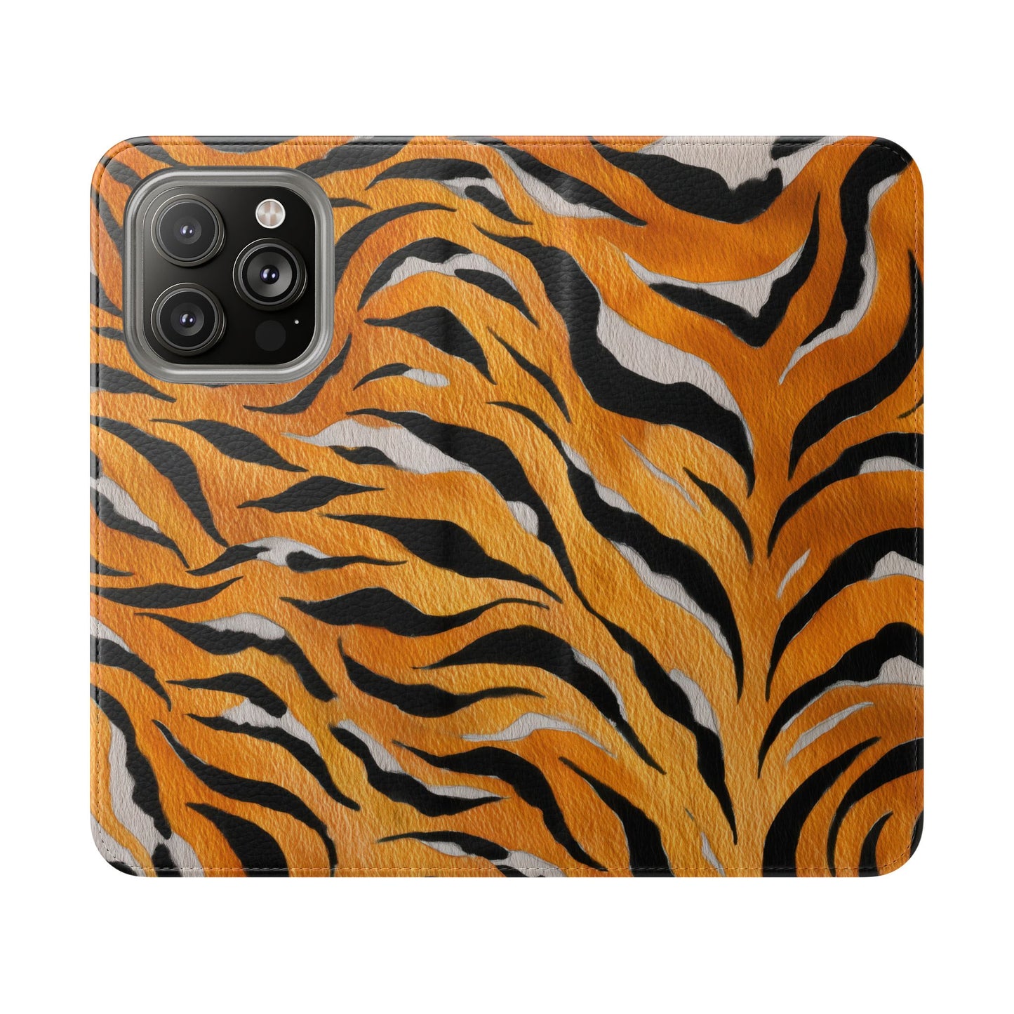 Tiger Print Flip Case, Personalized Phone Case, Stylish Wallet Case, Animal Print Cover, Gift for Wildlife Lovers