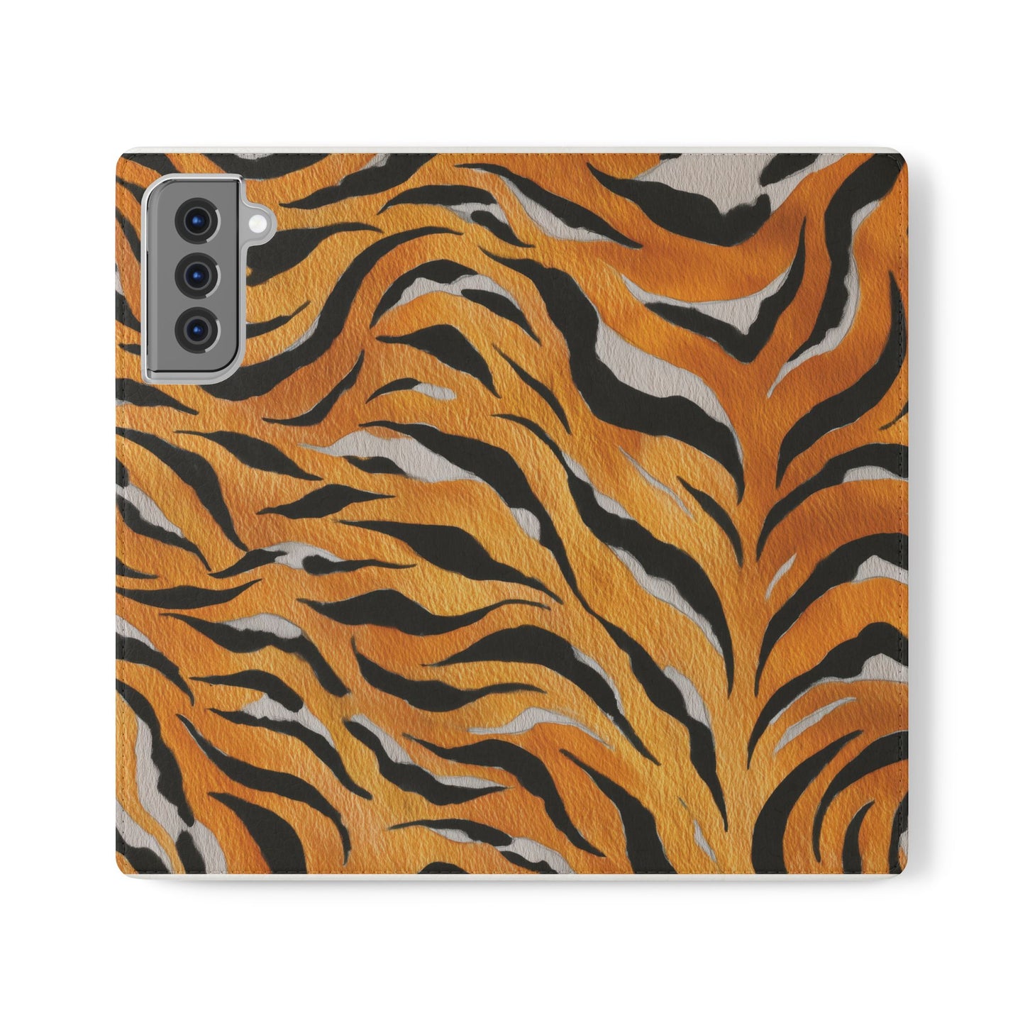 Tiger Print Flip Case, Personalized Phone Case, Stylish Wallet Case, Animal Print Cover, Gift for Wildlife Lovers