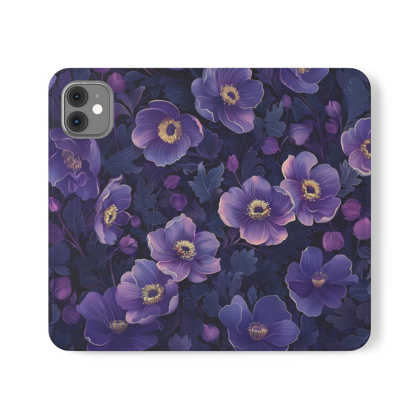 Floral Print Flip Case for Phone, Elegant Protective Cover, Stylish Wallet Case, Ideal Gift for Her, Trendy Cell Phone Accessory