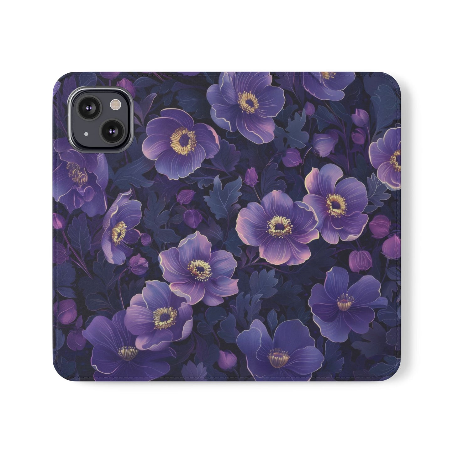 Floral Print Flip Case for Phone, Elegant Protective Cover, Stylish Wallet Case, Ideal Gift for Her, Trendy Cell Phone Accessory