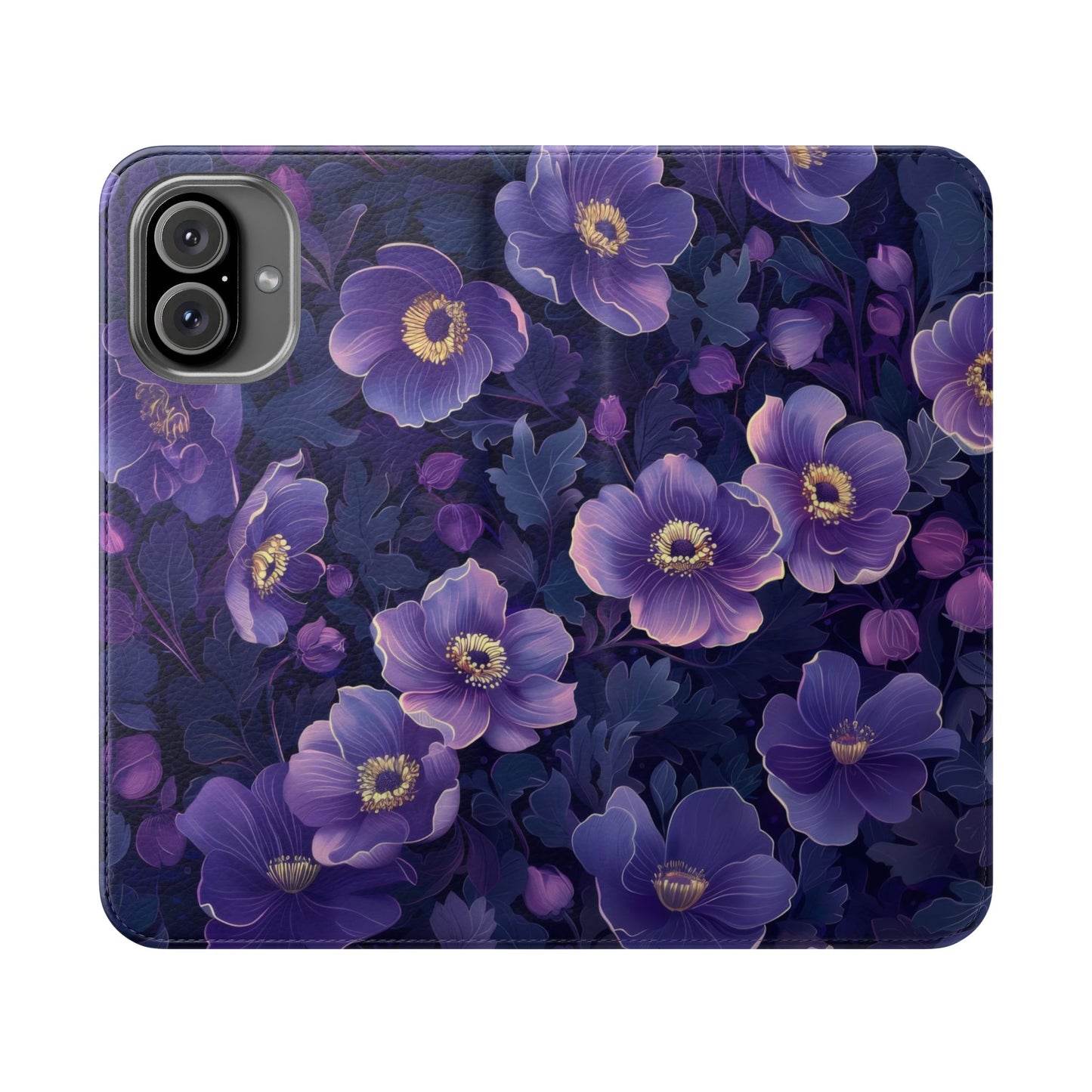 Floral Print Flip Case for Phone, Elegant Protective Cover, Stylish Wallet Case, Ideal Gift for Her, Trendy Cell Phone Accessory
