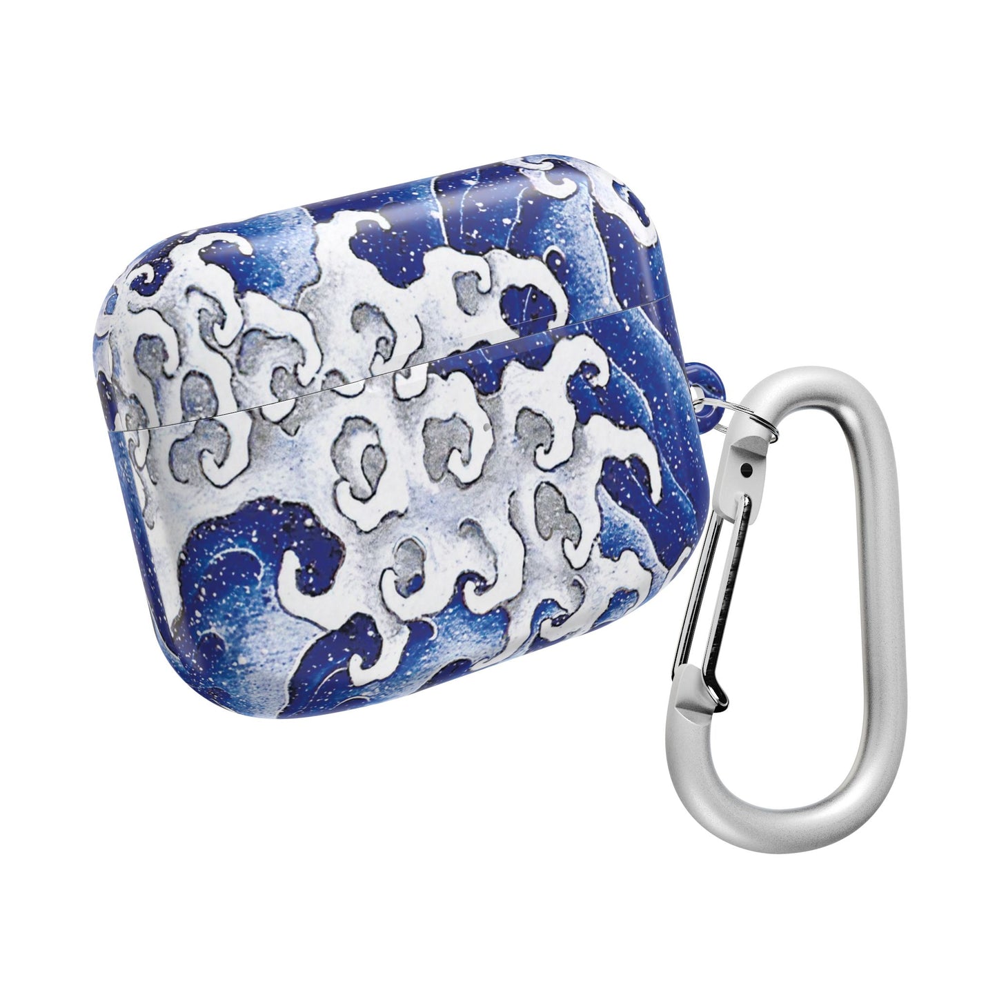 Stylish AirPod Cases with Masculine Wave by Hokusai Design, Trendy Tech Accessories for Gift, Personal Use, Holidays, Beach Lovers, Music Enthusiasts