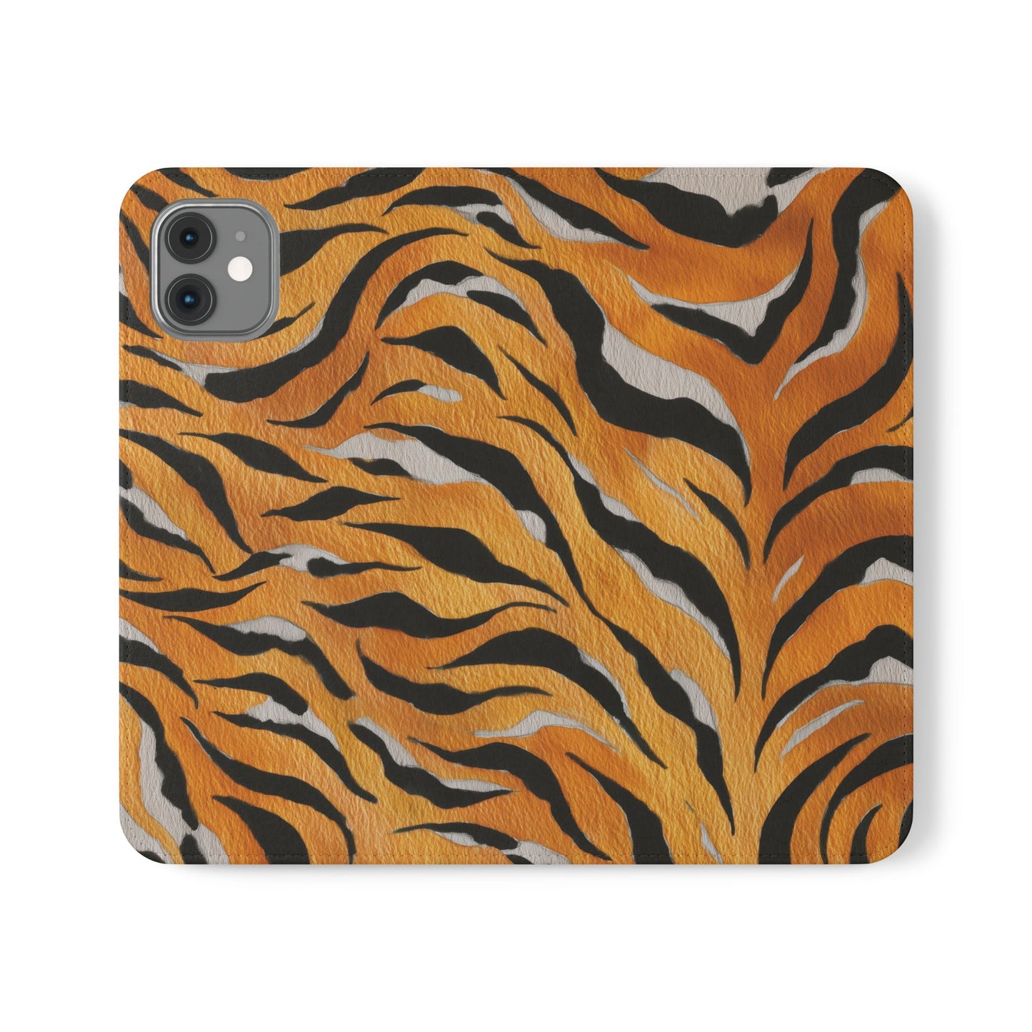 Tiger Print Flip Case, Personalized Phone Case, Stylish Wallet Case, Animal Print Cover, Gift for Wildlife Lovers