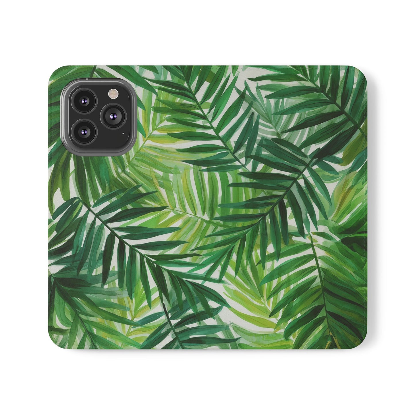 Tropical Leaf Flip Case for Phones, Eco-Friendly Phone Cover, Stylish Wallet Case, Perfect Gift for Nature Lovers, Spring/Summer Accessory