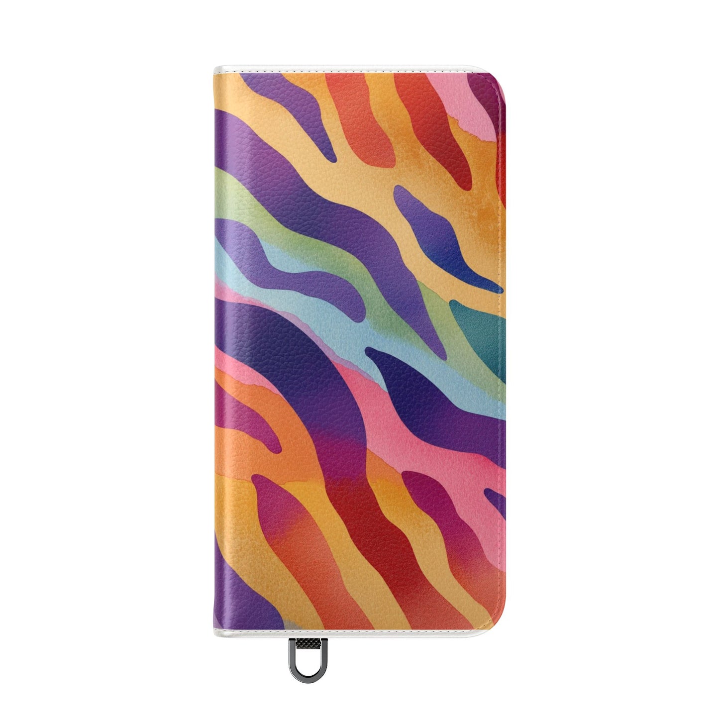 Colorful Zebra Print Phone Flip Case, Stylish Wallet Cover, Unique Mobile Accessory, Ideal Gift for Him/Her, Birthday/Anniversary Present