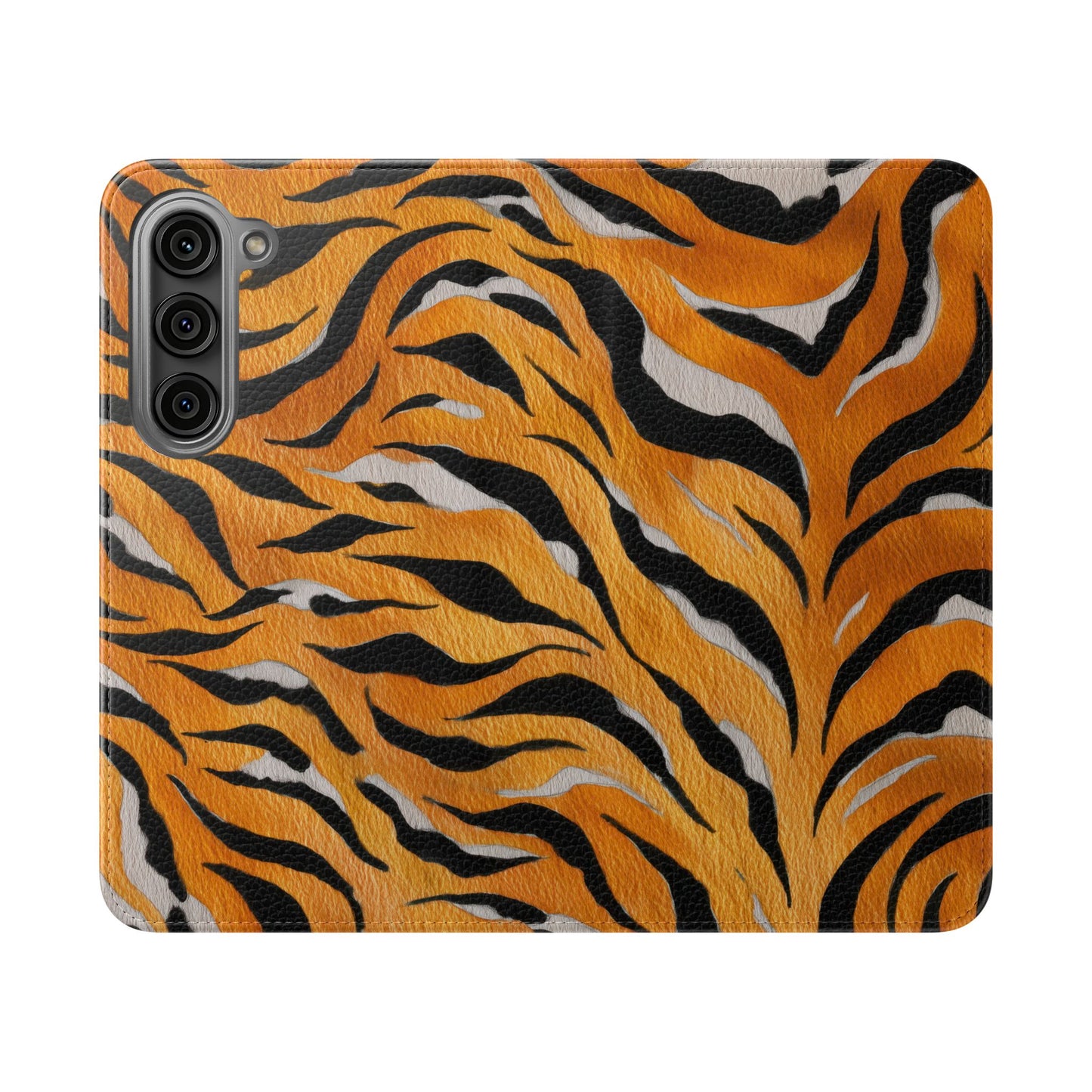 Tiger Print Flip Case, Personalized Phone Case, Stylish Wallet Case, Animal Print Cover, Gift for Wildlife Lovers