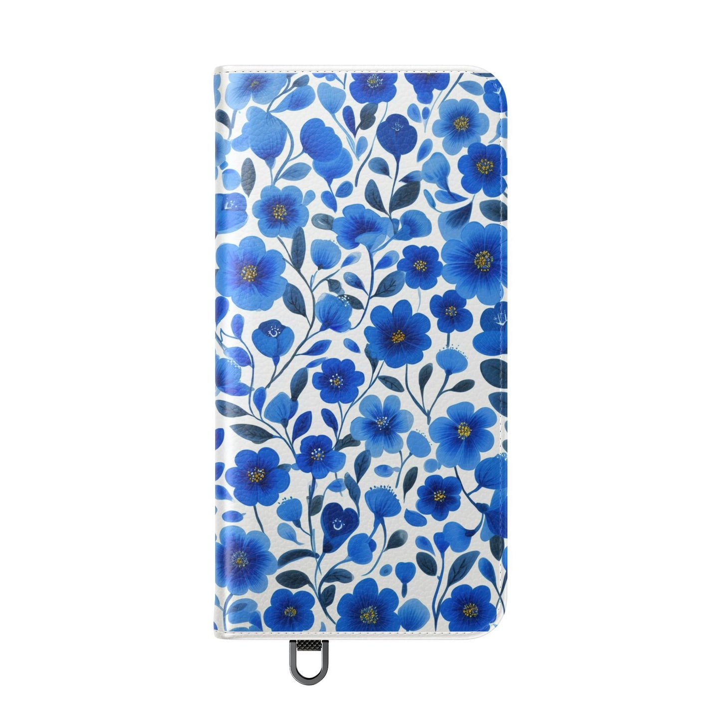 Blue Floral Pattern Flip Cases for Phones, Elegant Phone Wallet, Gift for Her, Stylish Phone Covers, Mother's Day Gift, Business Card Holder
