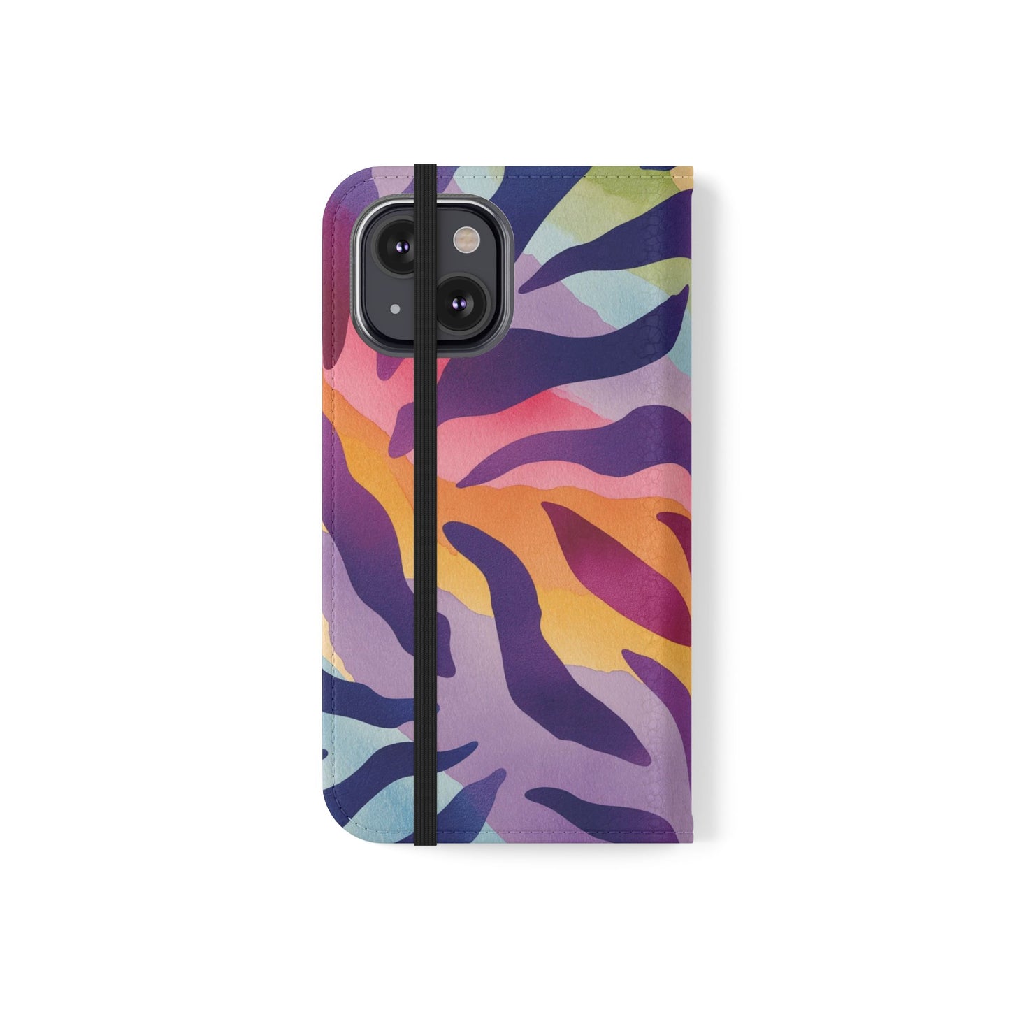 Colorful Zebra Print Phone Flip Case, Stylish Wallet Cover, Unique Mobile Accessory, Ideal Gift for Him/Her, Birthday/Anniversary Present
