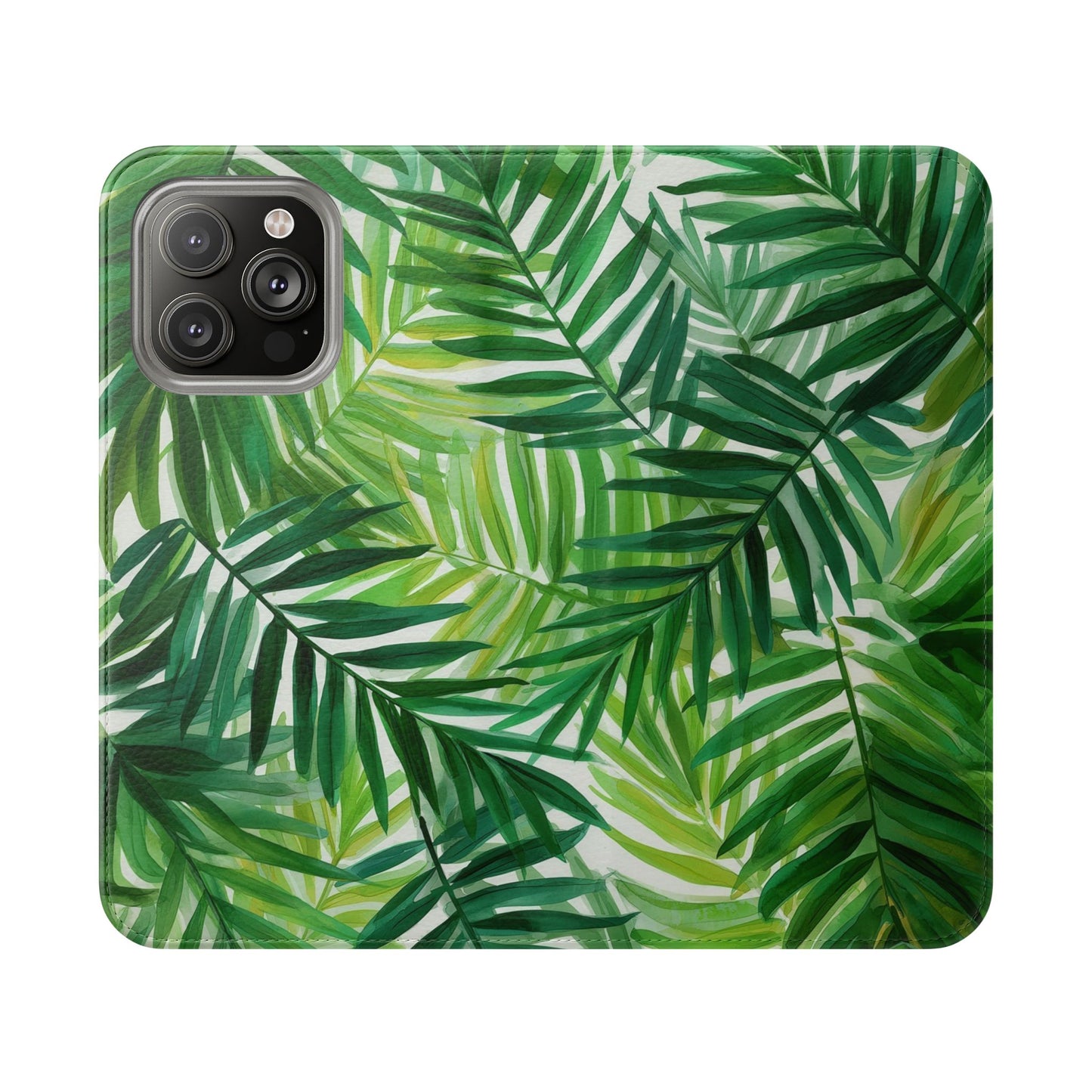 Tropical Leaf Flip Case for Phones, Eco-Friendly Phone Cover, Stylish Wallet Case, Perfect Gift for Nature Lovers, Spring/Summer Accessory