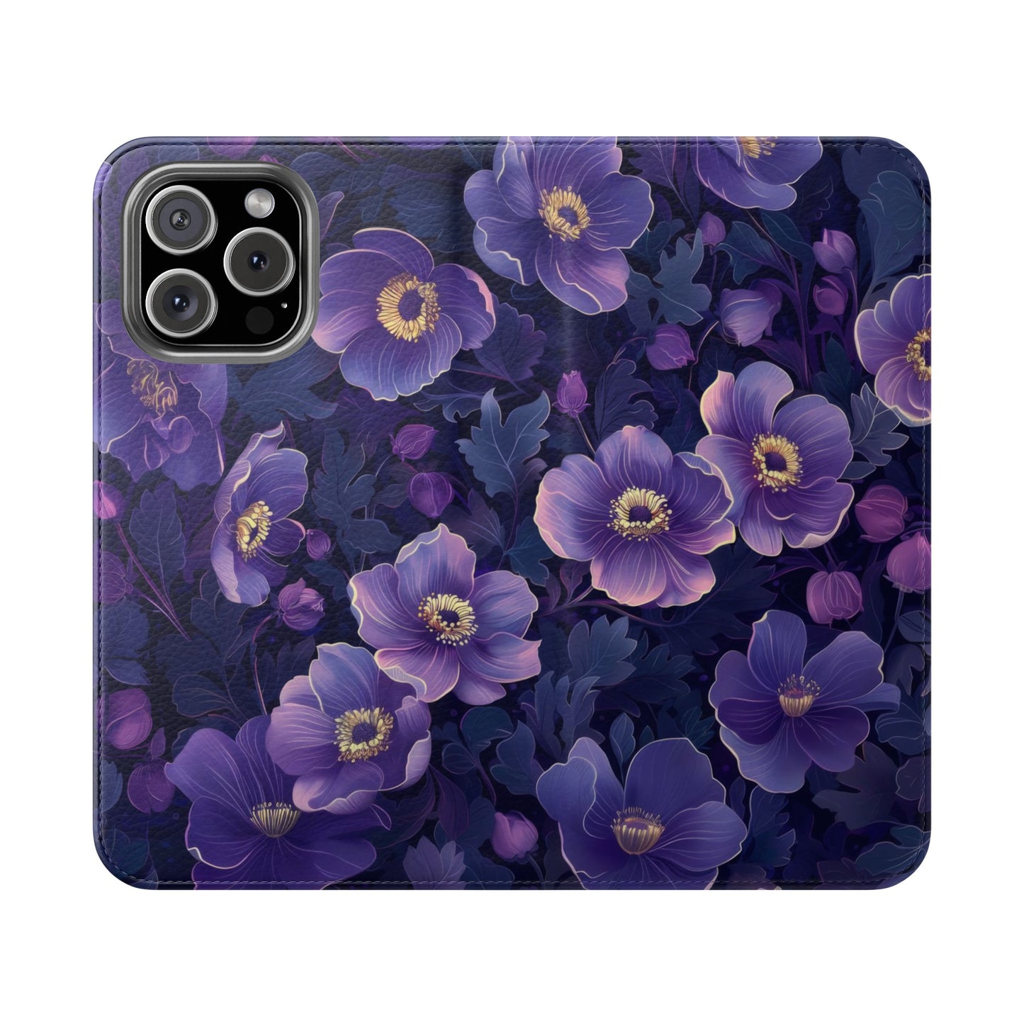 Floral Print Flip Case for Phone, Elegant Protective Cover, Stylish Wallet Case, Ideal Gift for Her, Trendy Cell Phone Accessory