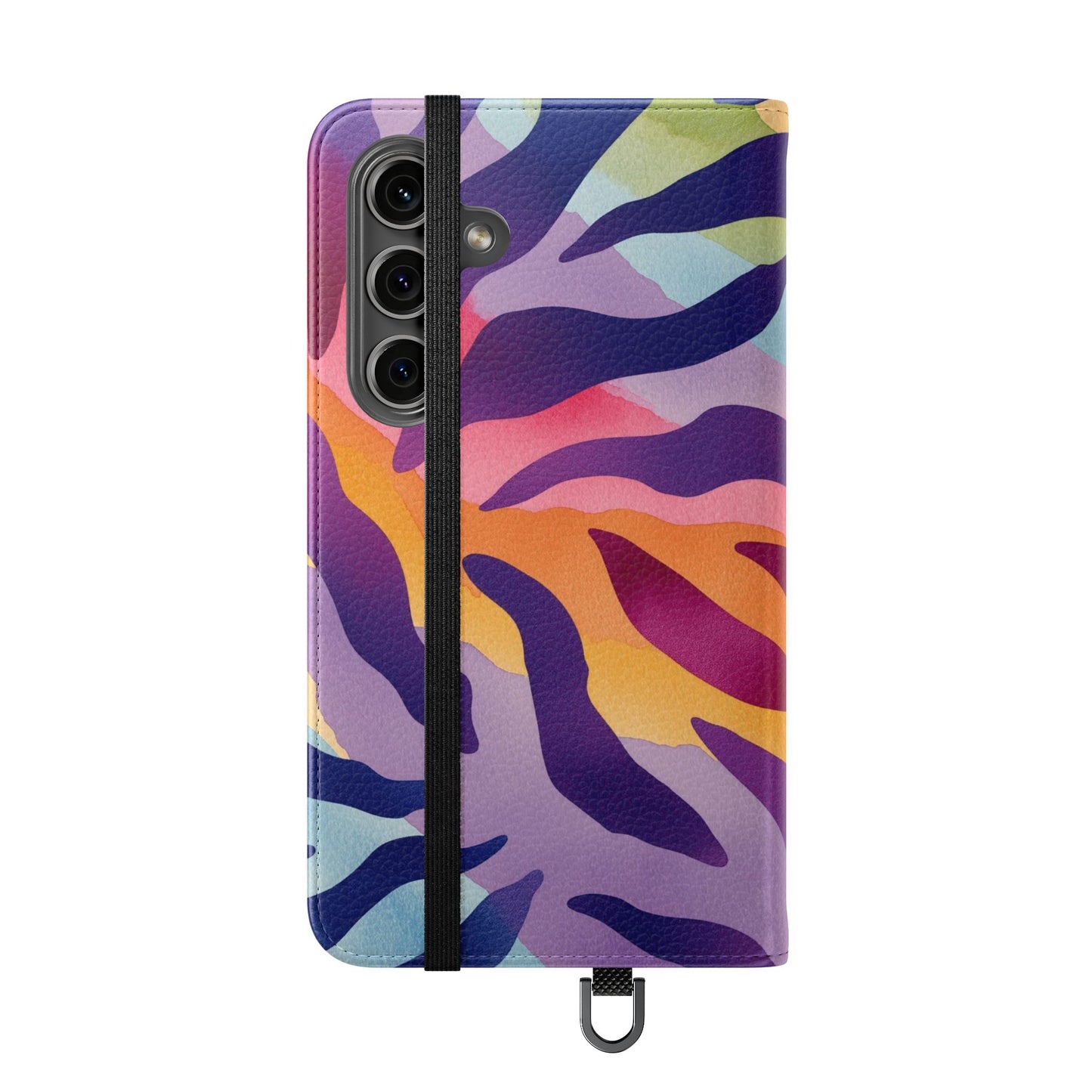 Colorful Zebra Print Phone Flip Case, Stylish Wallet Cover, Unique Mobile Accessory, Ideal Gift for Him/Her, Birthday/Anniversary Present