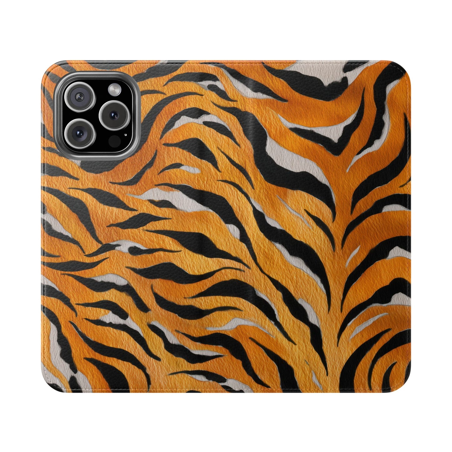 Tiger Print Flip Case, Personalized Phone Case, Stylish Wallet Case, Animal Print Cover, Gift for Wildlife Lovers